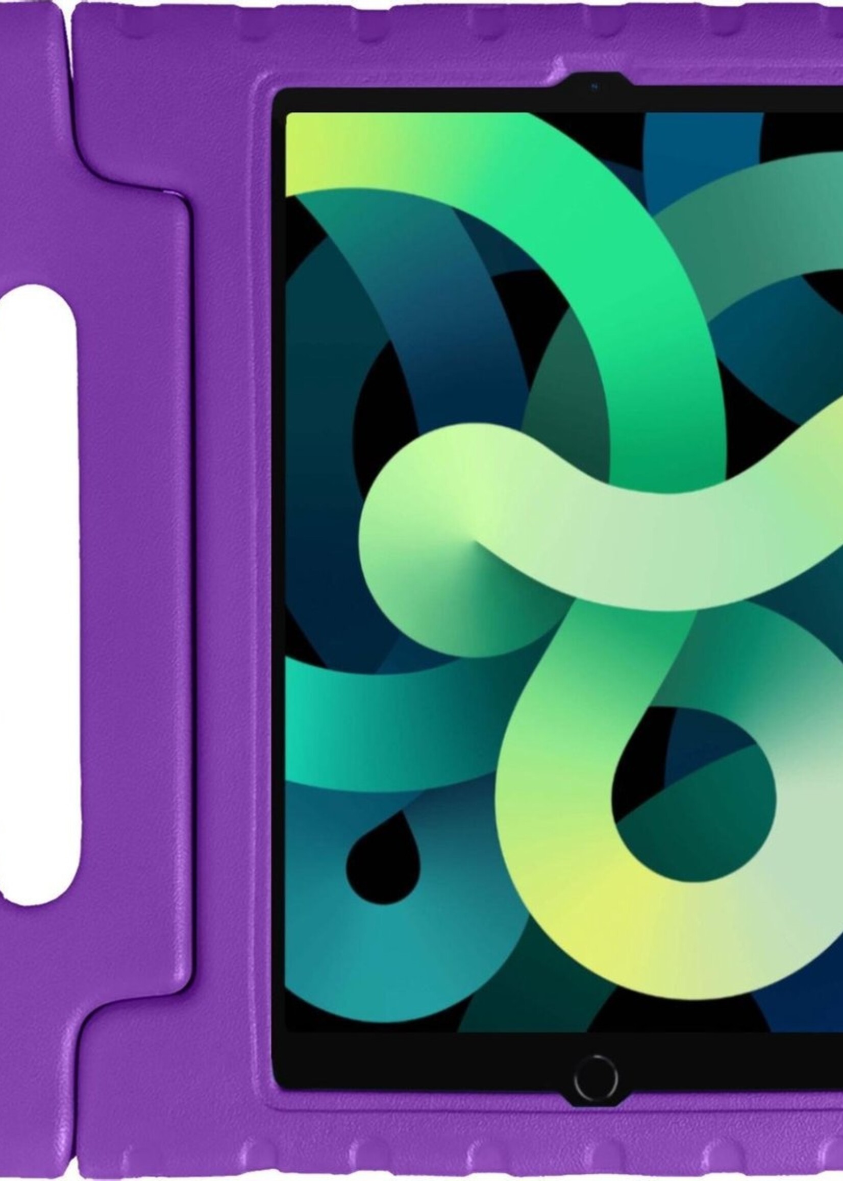 LUQ Hoes Geschikt voor iPad Air 2020 Hoes Kinder Hoesje Kids Case Kinderhoes Shockproof - Hoesje Geschikt voor iPad Air 4 2020 Hoesje Kidscase - Paars