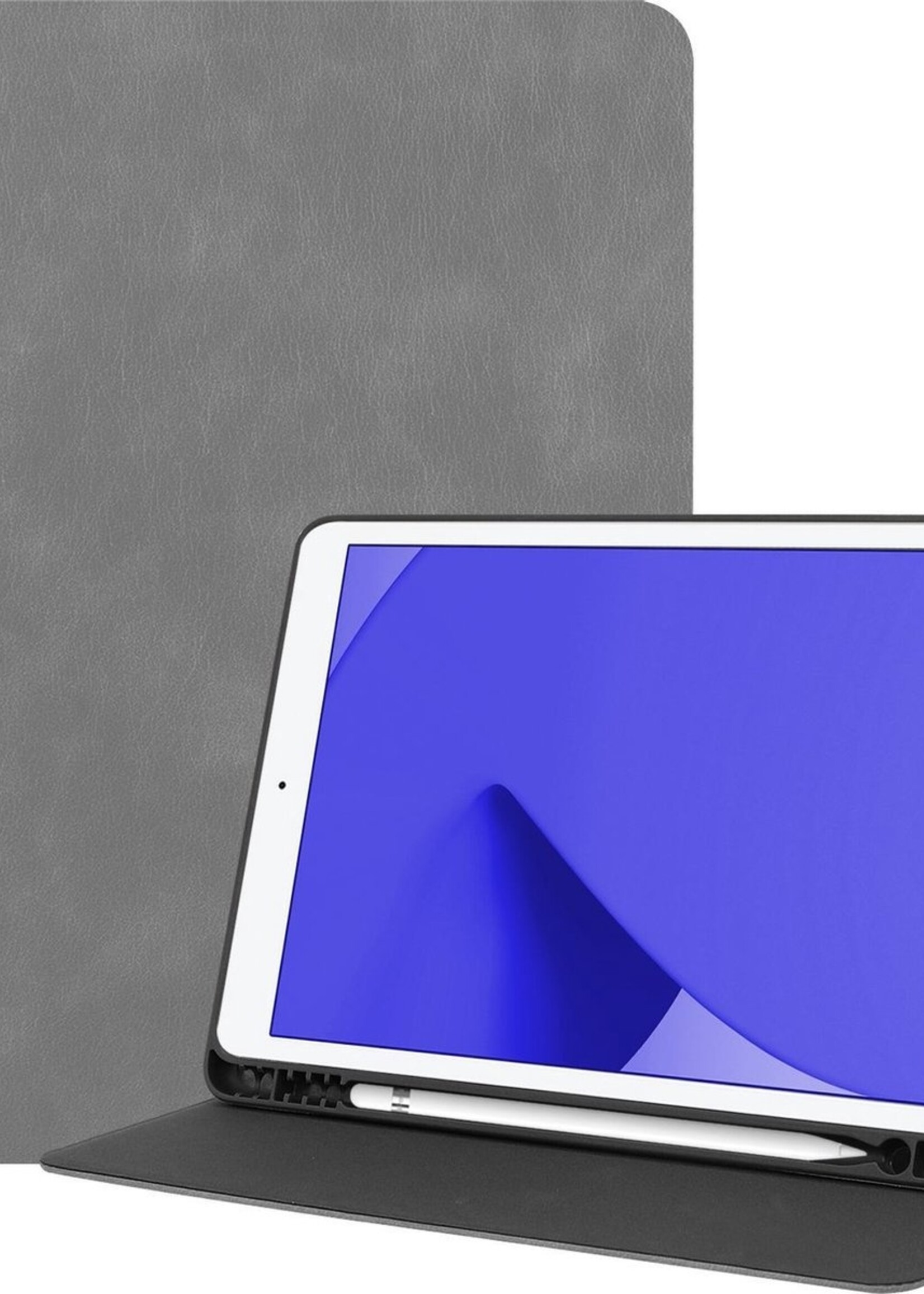 LUQ Hoes Geschikt voor iPad 10.2 2019 Hoes Luxe Hoesje Book Case Cover Met Uitsparing Geschikt voor Apple Pencil - Hoesje Geschikt voor iPad 7 Hoesje Bookcase - Grijs