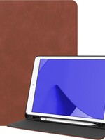LUQ LUQ Luxe Lederen iPad 10.2 (2020) Hoes met uitsparing Active Stylus Pen - Bruin