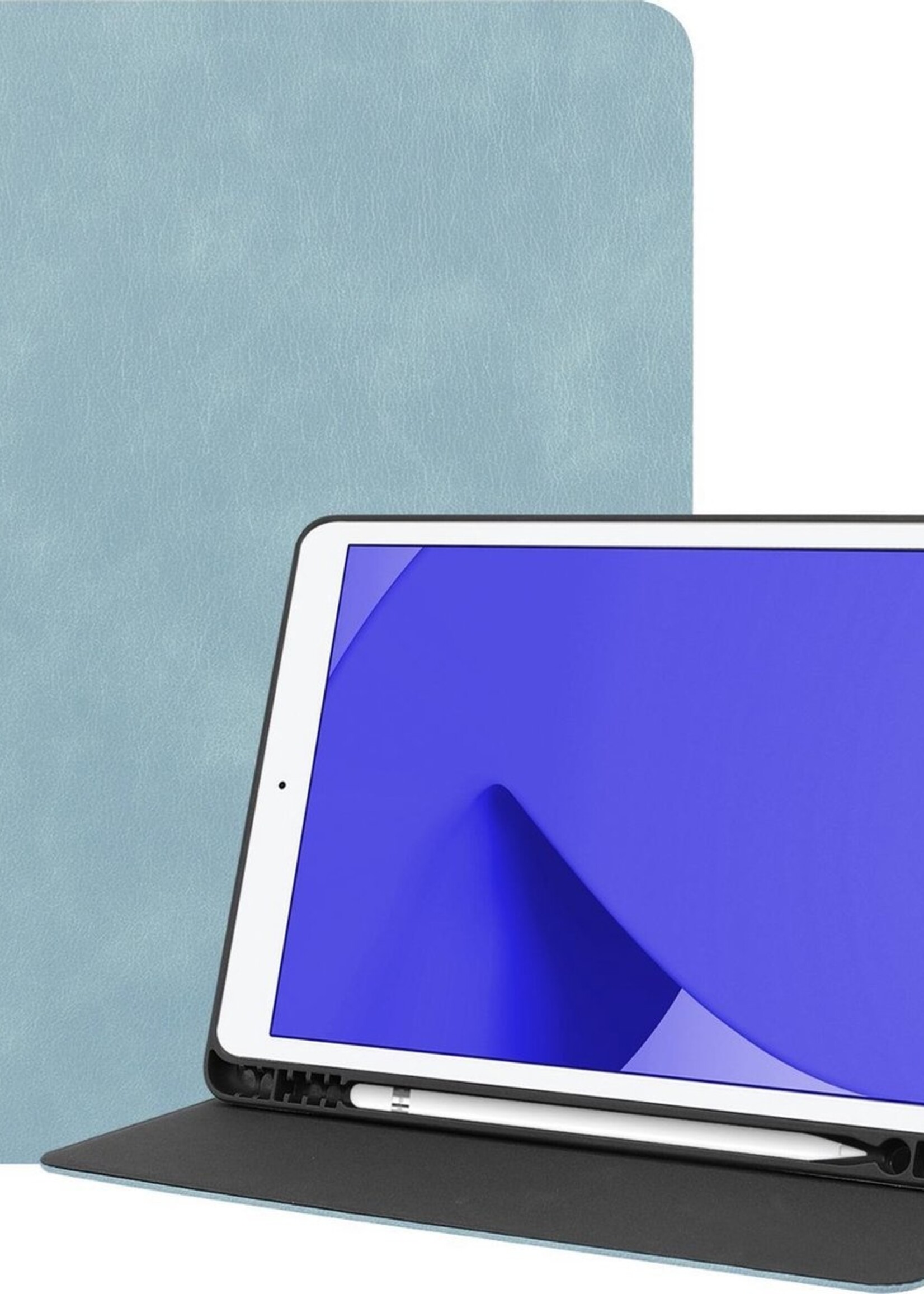 LUQ Hoes Geschikt voor iPad 10.2 2020 Hoes Luxe Hoesje Book Case Cover Met Uitsparing Geschikt voor Apple Pencil - Hoesje Geschikt voor iPad 8 Hoesje Bookcase - Lichtblauw