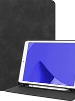 LUQ LUQ Luxe Lederen iPad 10.2 (2020) Hoes met uitsparing Active Stylus Pen - Zwart