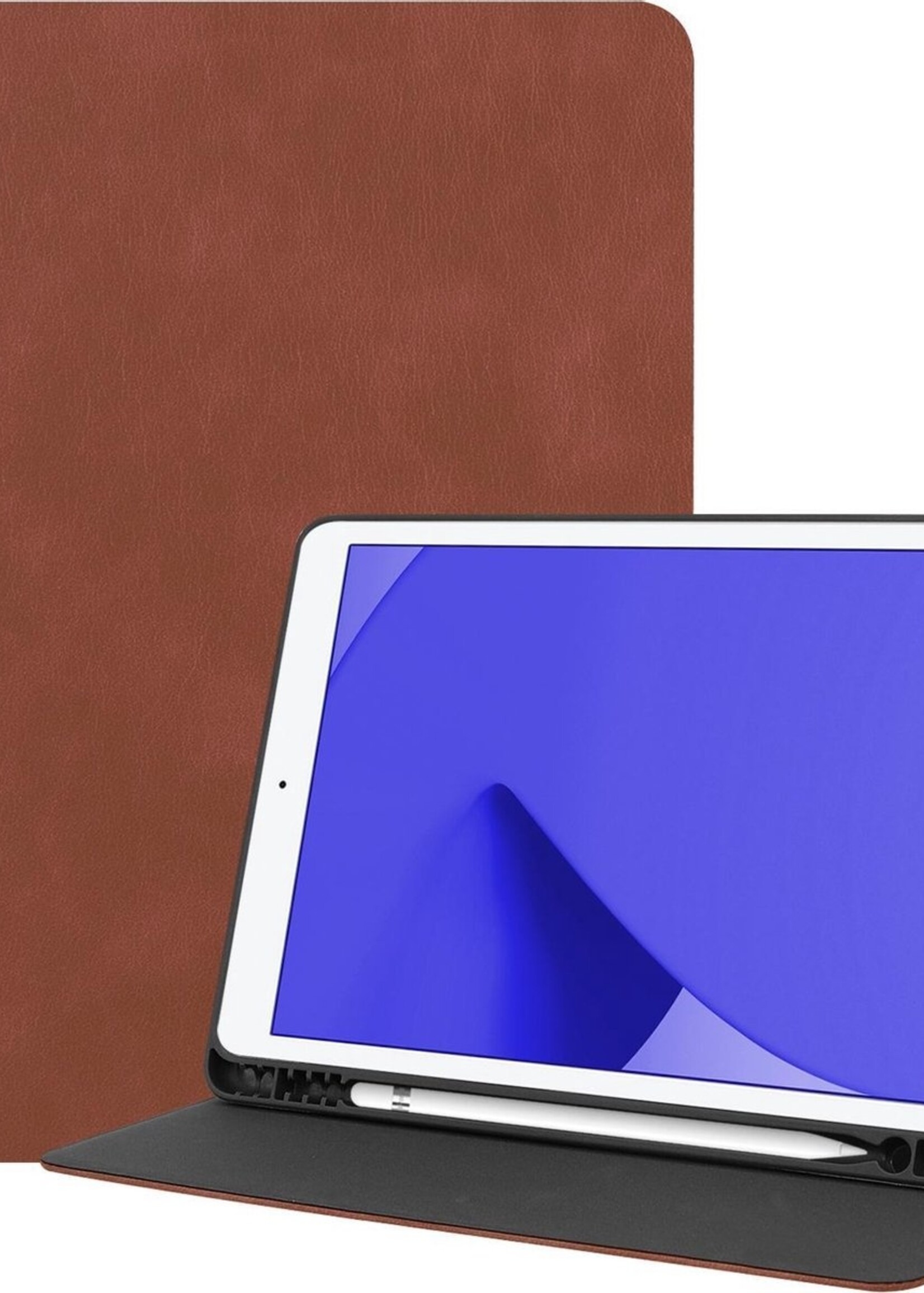 LUQ Hoes Geschikt voor iPad 10.2 2019/2020 Hoes Luxe Hoesje Book Case Cover Met Uitsparing Geschikt voor Apple Pencil - Hoesje Geschikt voor iPad 7/8 Hoesje Bookcase - Bruin