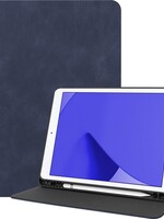LUQ LUQ Luxe Lederen iPad 10.2 (2019/2020) Hoes met uitsparing Active Stylus Pen - Donker Blauw