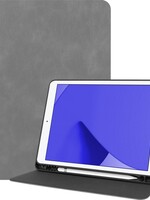 LUQ LUQ Luxe Lederen iPad 10.2 (2019/2020) Hoes met uitsparing Active Stylus Pen - Grijs