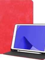 LUQ LUQ Luxe Lederen iPad 10.2 (2019/2020) Hoes met uitsparing Active Stylus Pen - Rood