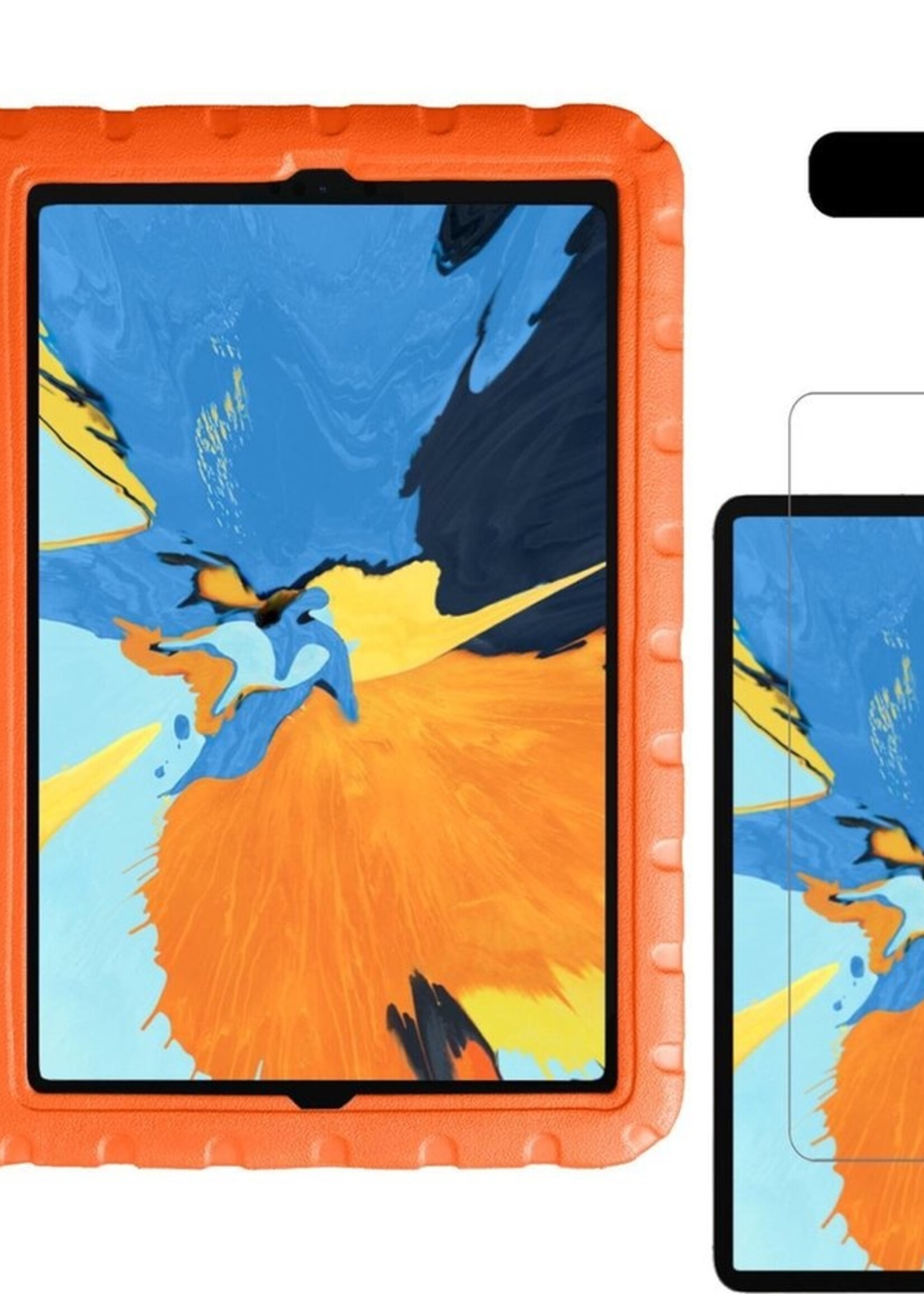 LUQ Hoes Geschikt voor iPad Pro 2020 (11 inch) Hoes Kinder Hoesje Kids Case Kinderhoes Shockproof Met Screenprotector - Hoesje Geschikt voor iPad Pro 11 inch (2020) Hoesje Kidscase - Oranje