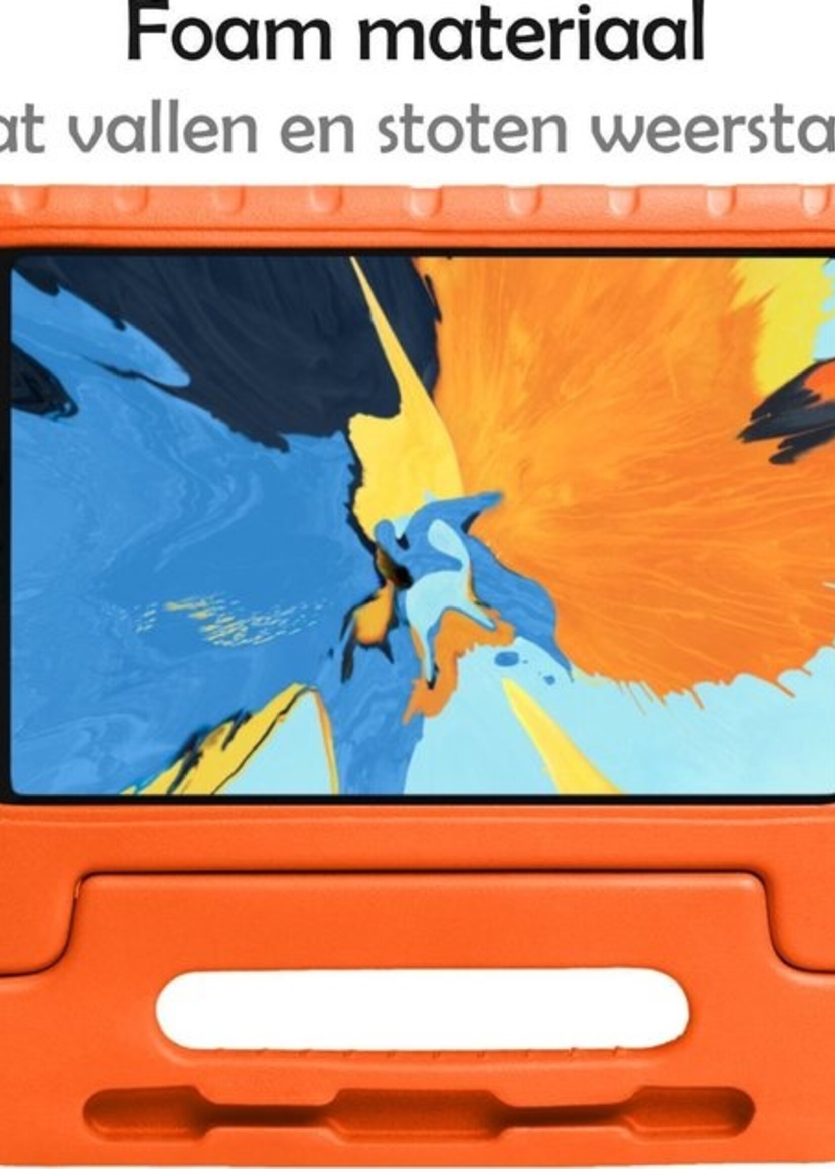 LUQ Hoes Geschikt voor iPad Pro 2020 (11 inch) Hoes Kinder Hoesje Kids Case Kinderhoes Shockproof Met Screenprotector - Hoesje Geschikt voor iPad Pro 11 inch (2020) Hoesje Kidscase - Oranje