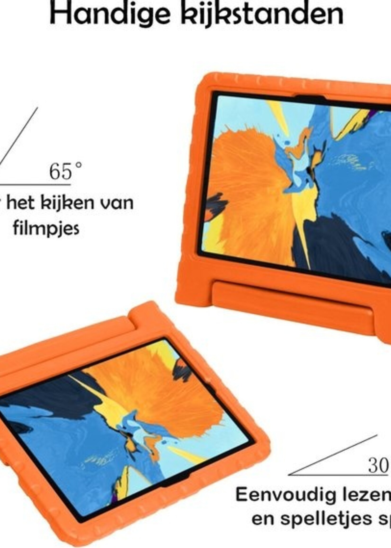 LUQ Hoes Geschikt voor iPad Pro 2020 (11 inch) Hoes Kinder Hoesje Kids Case Kinderhoes Shockproof Met Screenprotector - Hoesje Geschikt voor iPad Pro 11 inch (2020) Hoesje Kidscase - Oranje