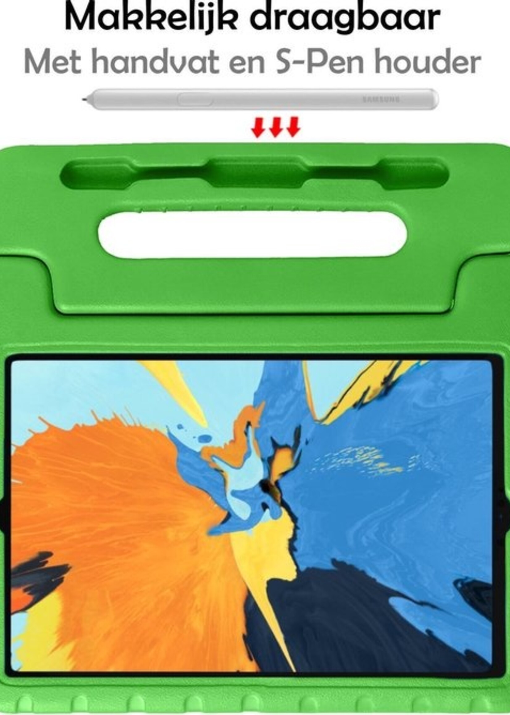 LUQ Hoes Geschikt voor iPad Pro 2020 (11 inch) Hoes Kinder Hoesje Kids Case Kinderhoes Shockproof Met Screenprotector - Hoesje Geschikt voor iPad Pro 11 inch (2020) Hoesje Kidscase - Groen