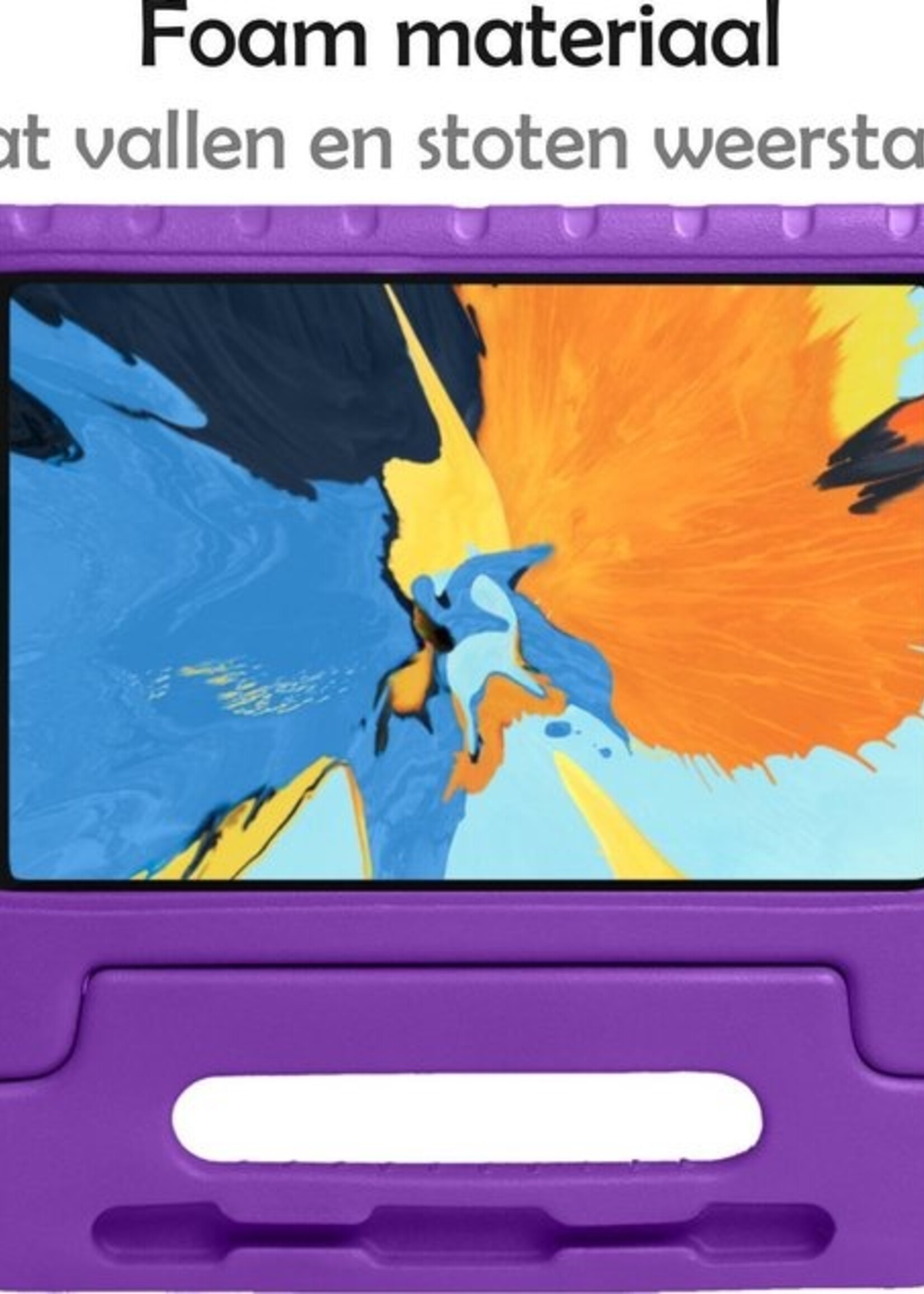 LUQ Hoes Geschikt voor iPad Pro 2020 (11 inch) Hoes Kinder Hoesje Kids Case Kinderhoes Shockproof Met Screenprotector - Hoesje Geschikt voor iPad Pro 11 inch (2020) Hoesje Kidscase - Paars