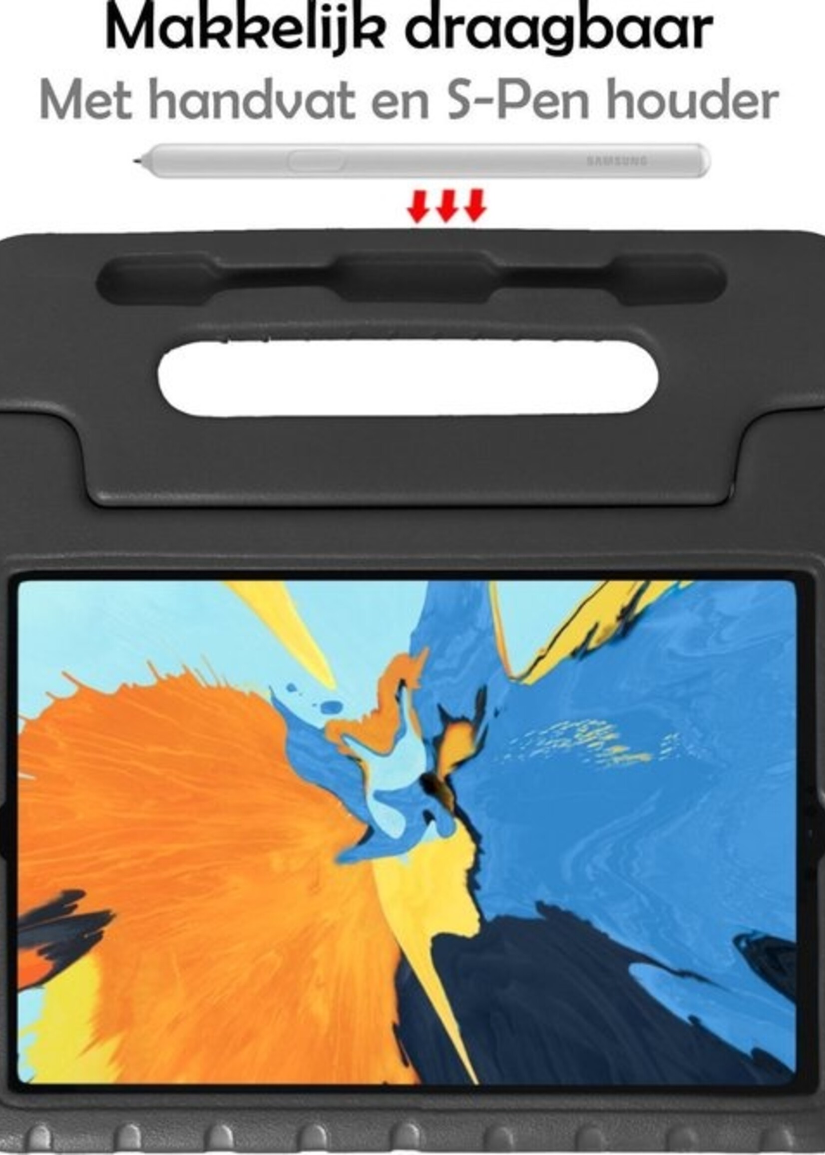 LUQ Hoes Geschikt voor iPad Pro 2020 (11 inch) Hoes Kinder Hoesje Kids Case Kinderhoes Shockproof Met Screenprotector - Hoesje Geschikt voor iPad Pro 11 inch (2020) Hoesje Kidscase - Zwart