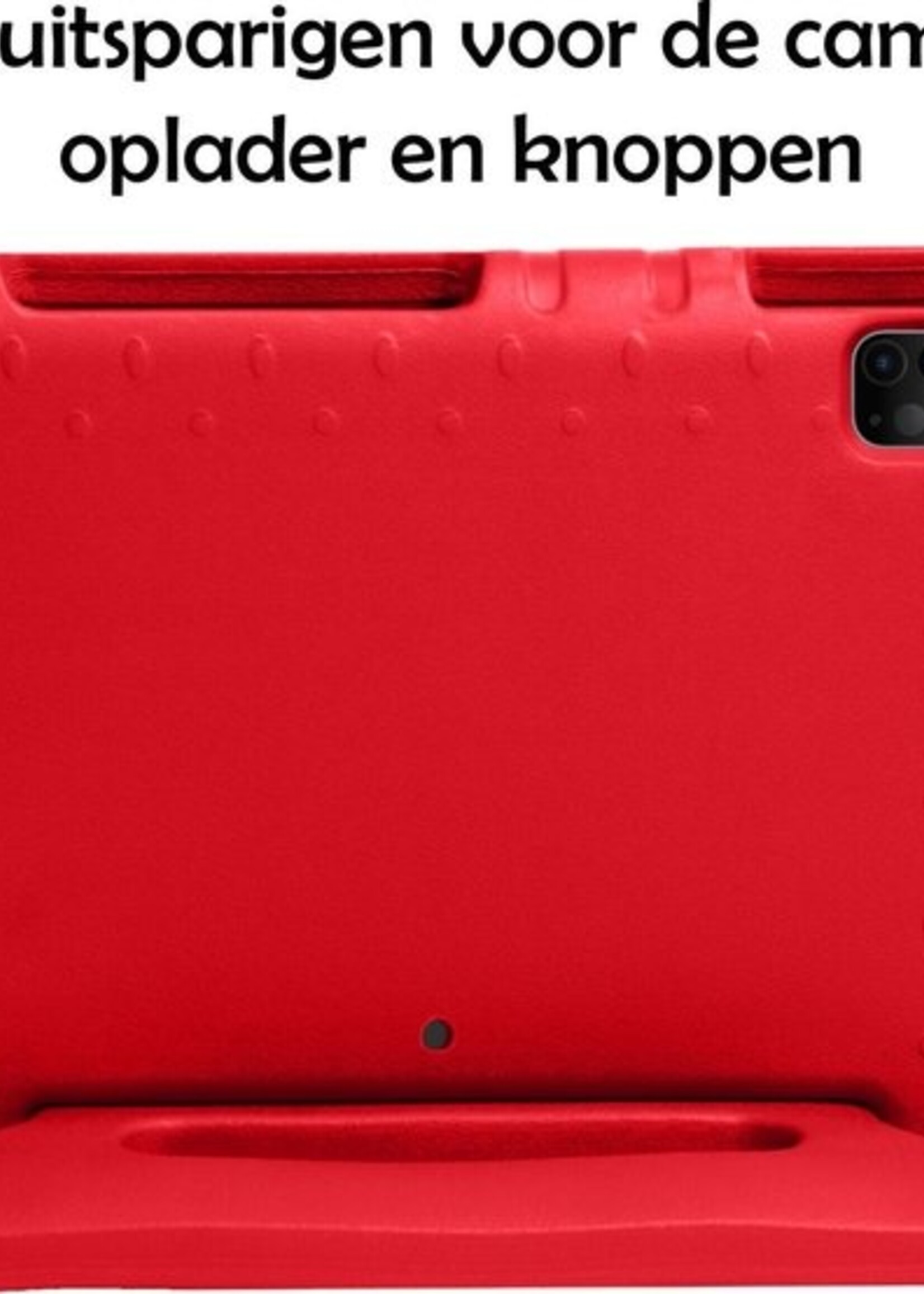 LUQ Hoes Geschikt voor iPad Pro 2020 (11 inch) Hoes Kinder Hoesje Kids Case Kinderhoes Shockproof Met Screenprotector - Hoesje Geschikt voor iPad Pro 11 inch (2020) Hoesje Kidscase - Rood