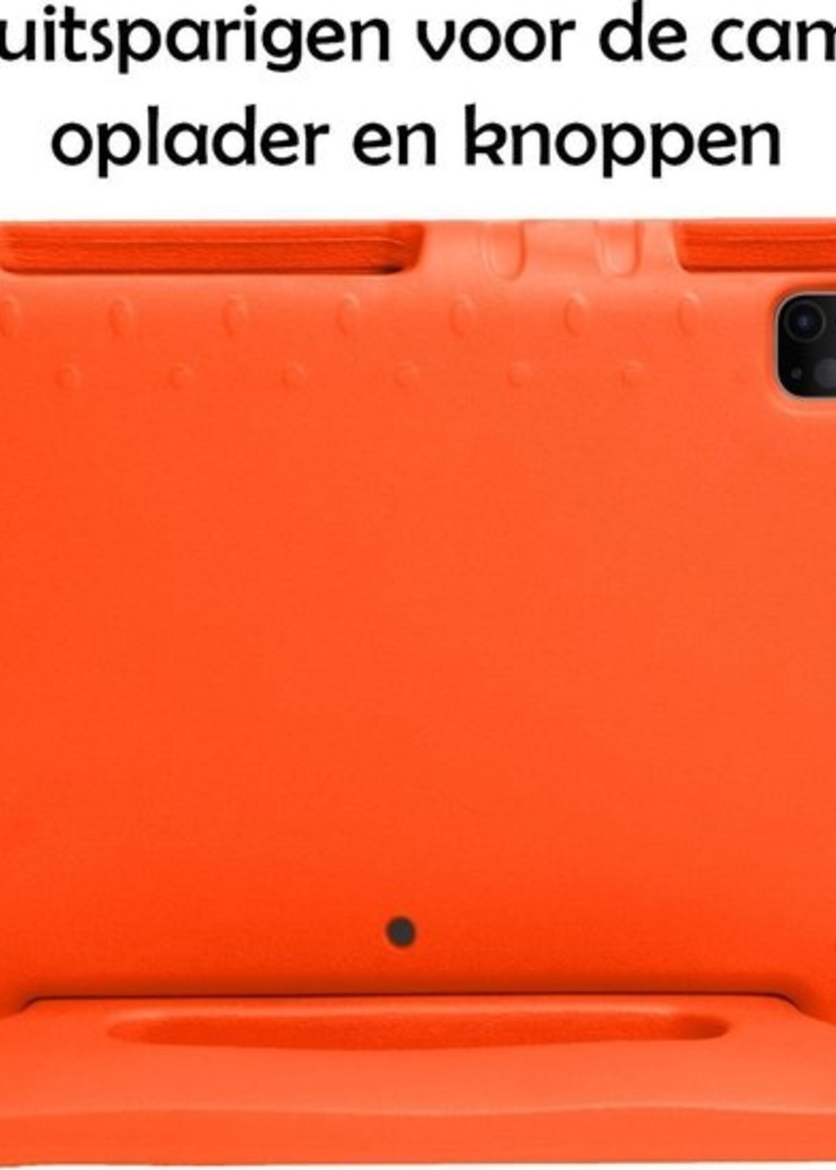 LUQ Hoes Geschikt voor iPad Pro 2020 (11 inch) Hoes Kinder Hoesje Kids Case Kinderhoes Shockproof Met 2x Screenprotector - Hoesje Geschikt voor iPad Pro 11 inch (2020) Hoesje Kidscase - Oranje