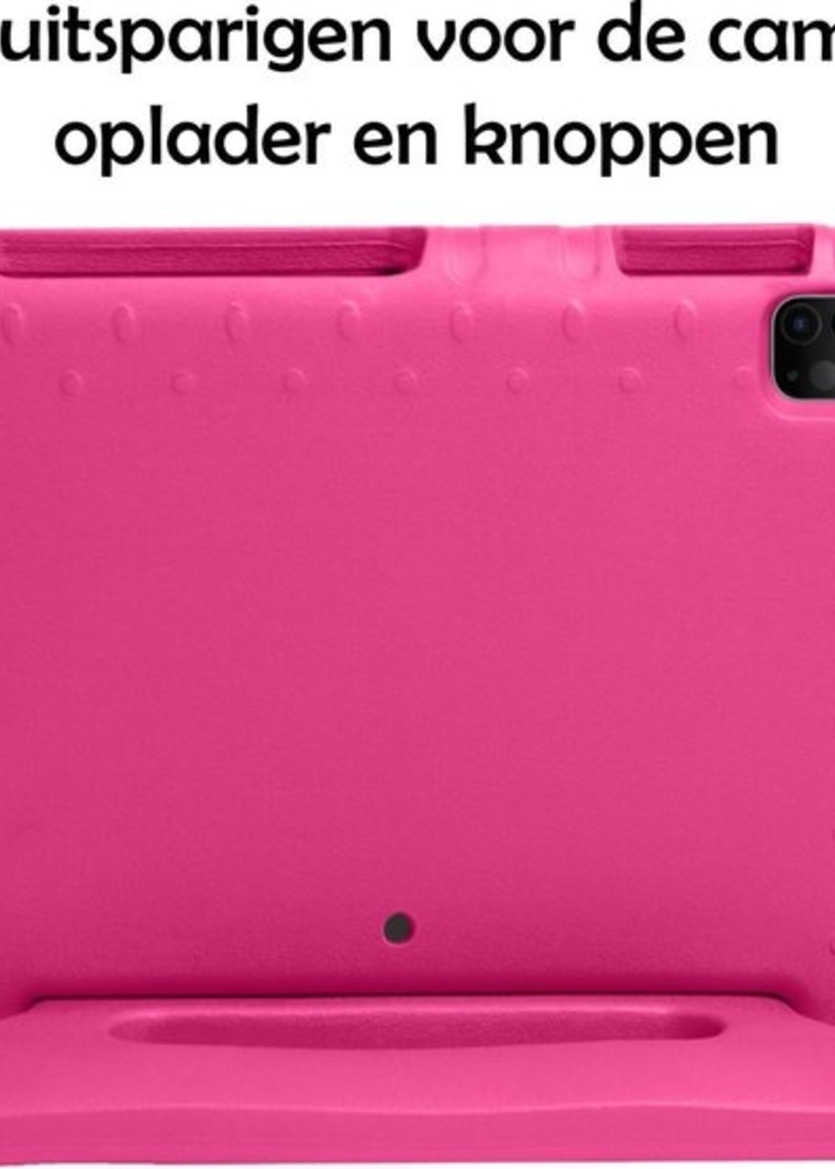 LUQ Hoes Geschikt voor iPad Pro 2020 (11 inch) Hoes Kinder Hoesje Kids Case Kinderhoes Shockproof Met 2x Screenprotector - Hoesje Geschikt voor iPad Pro 11 inch (2020) Hoesje Kidscase - Roze