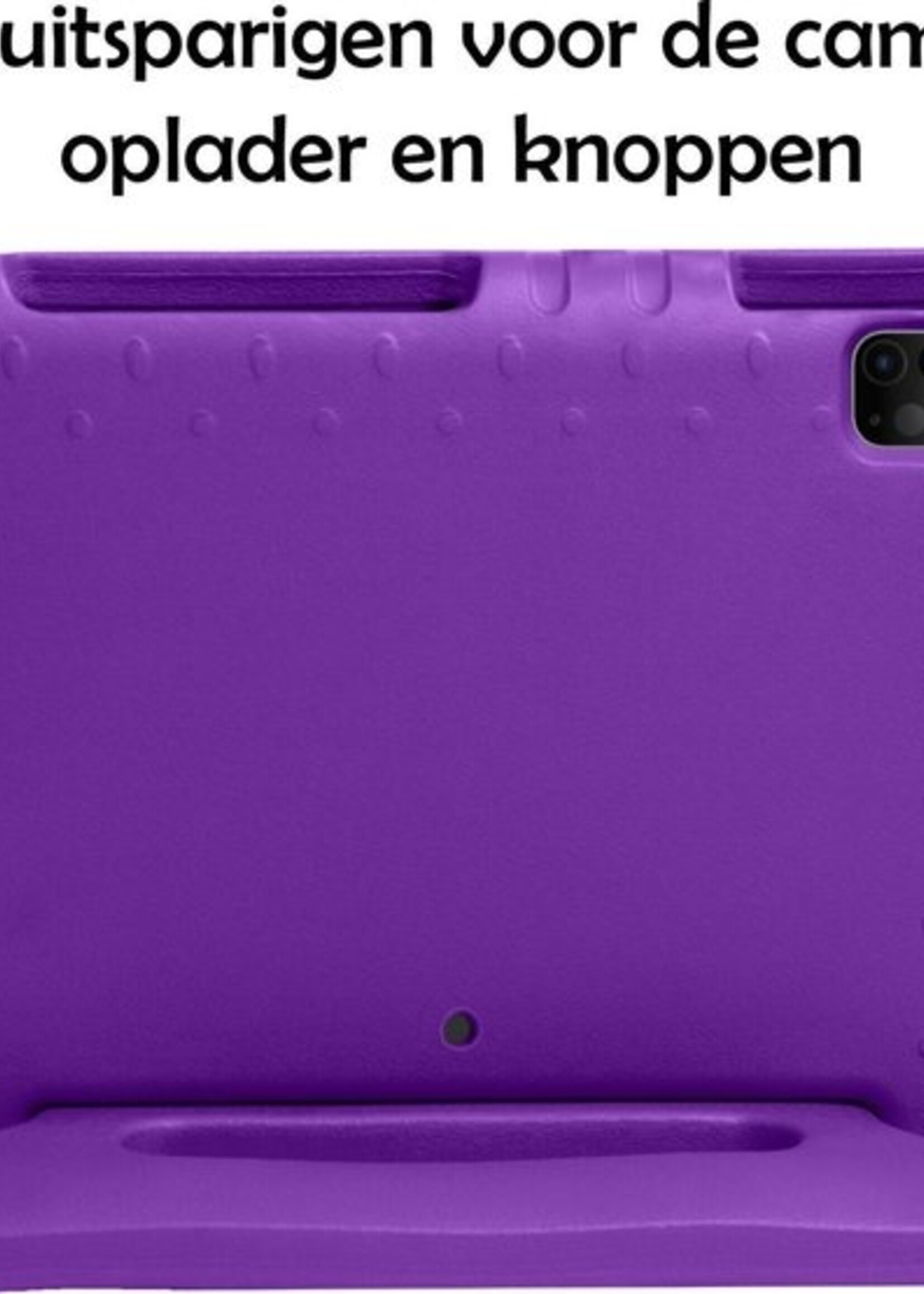 LUQ Hoes Geschikt voor iPad Pro 2020 (11 inch) Hoes Kinder Hoesje Kids Case Kinderhoes Shockproof Met 2x Screenprotector - Hoesje Geschikt voor iPad Pro 11 inch (2020) Hoesje Kidscase - Paars