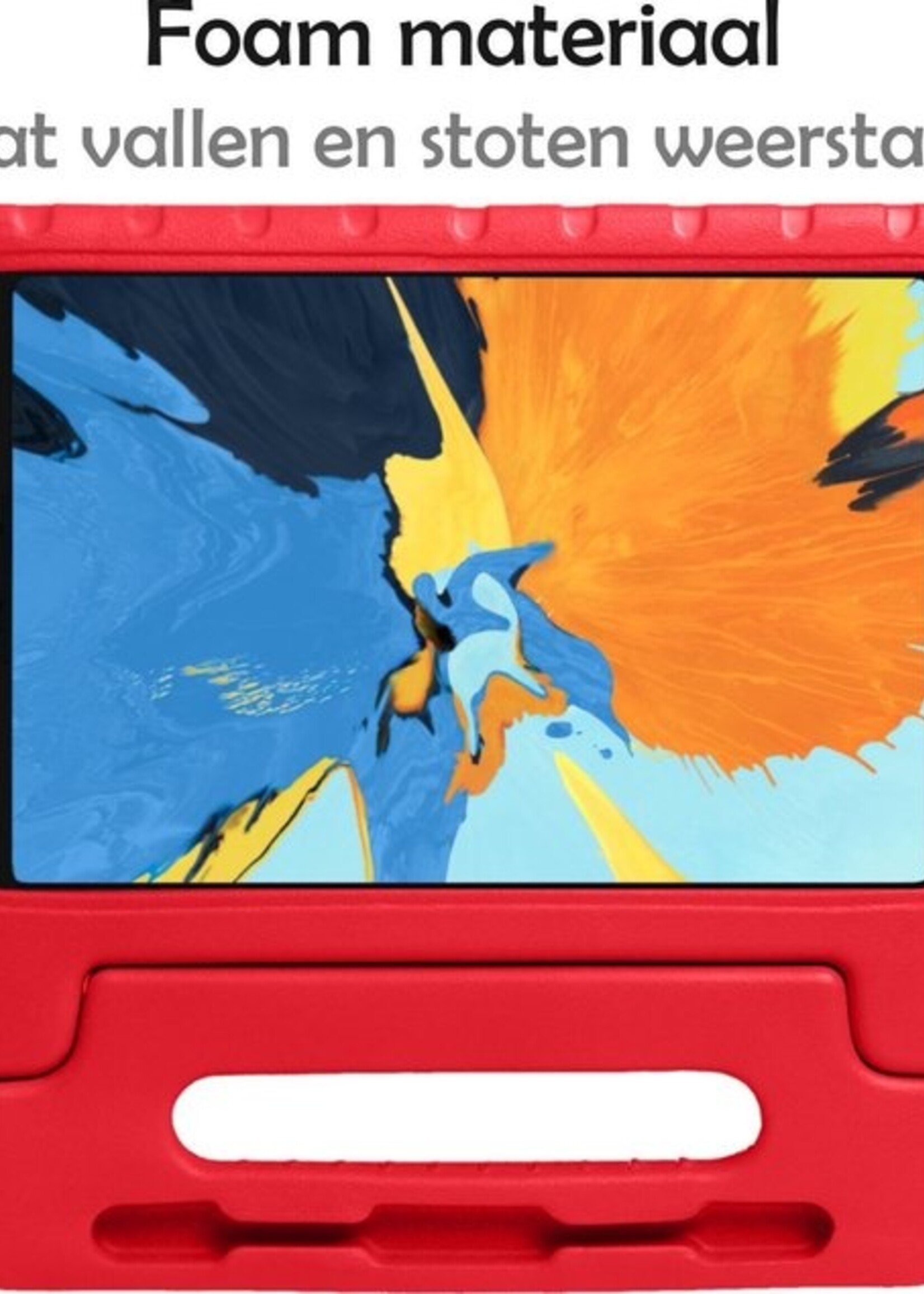 LUQ Hoes Geschikt voor iPad Pro 2020 (11 inch) Hoes Kinder Hoesje Kids Case Kinderhoes Shockproof Met 2x Screenprotector - Hoesje Geschikt voor iPad Pro 11 inch (2020) Hoesje Kidscase - Rood