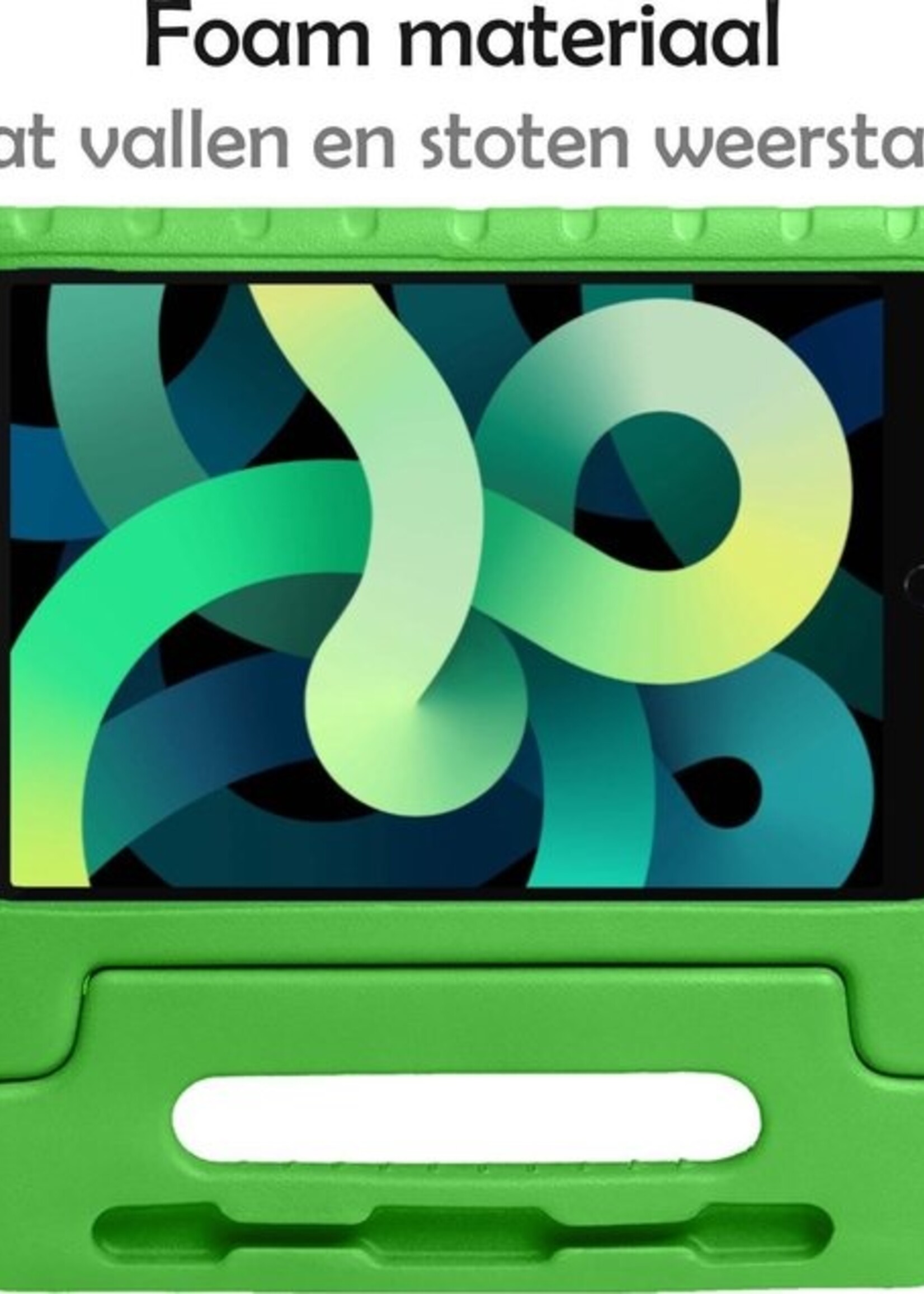LUQ Hoes Geschikt voor iPad Air 2020 Hoes Kinder Hoesje Kids Case Kinderhoes Shockproof Met Screenprotector - Hoesje Geschikt voor iPad Air 4 2020 Hoesje Kidscase - Groen
