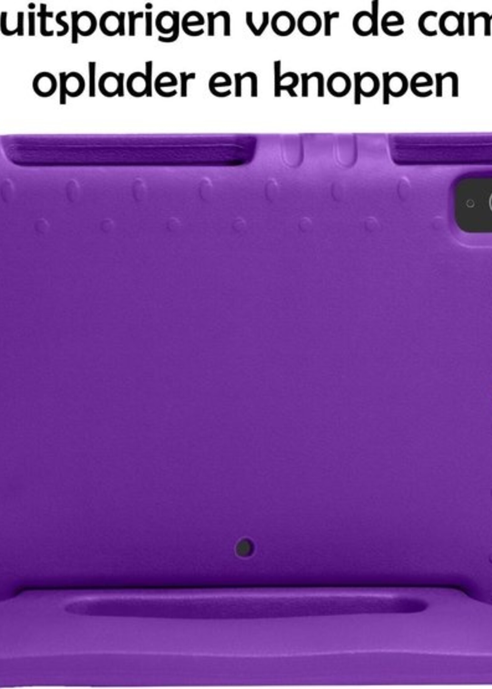 LUQ Hoes Geschikt voor iPad Air 2020 Hoes Kinder Hoesje Kids Case Kinderhoes Shockproof Met Screenprotector - Hoesje Geschikt voor iPad Air 4 2020 Hoesje Kidscase - Paars