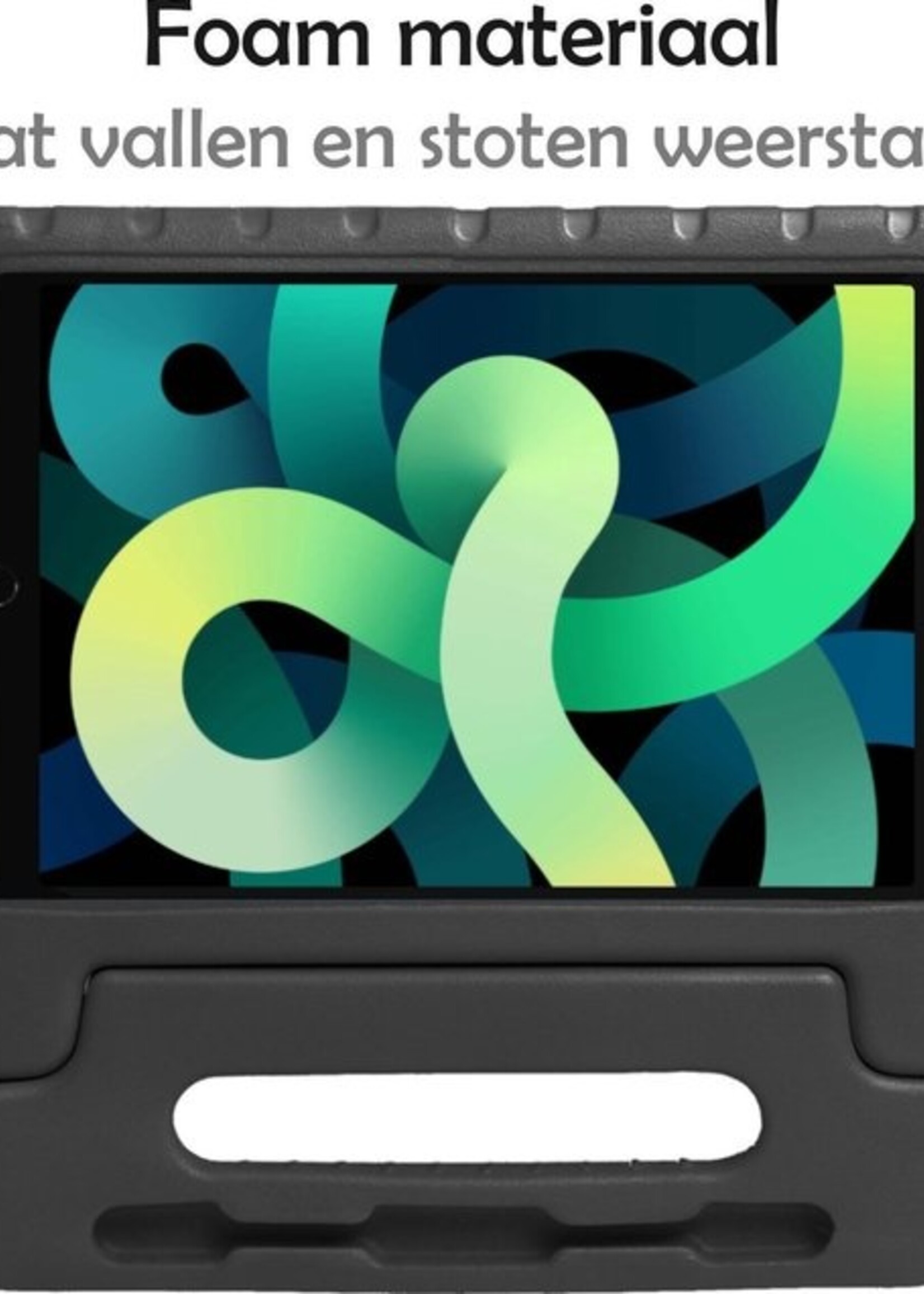 LUQ Hoes Geschikt voor iPad Air 2020 Hoes Kinder Hoesje Kids Case Kinderhoes Shockproof Met Screenprotector - Hoesje Geschikt voor iPad Air 4 2020 Hoesje Kidscase - Zwart