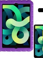 LUQ LUQ iPad Air 4 Kinderhoes met 2x screenprotector - Paars