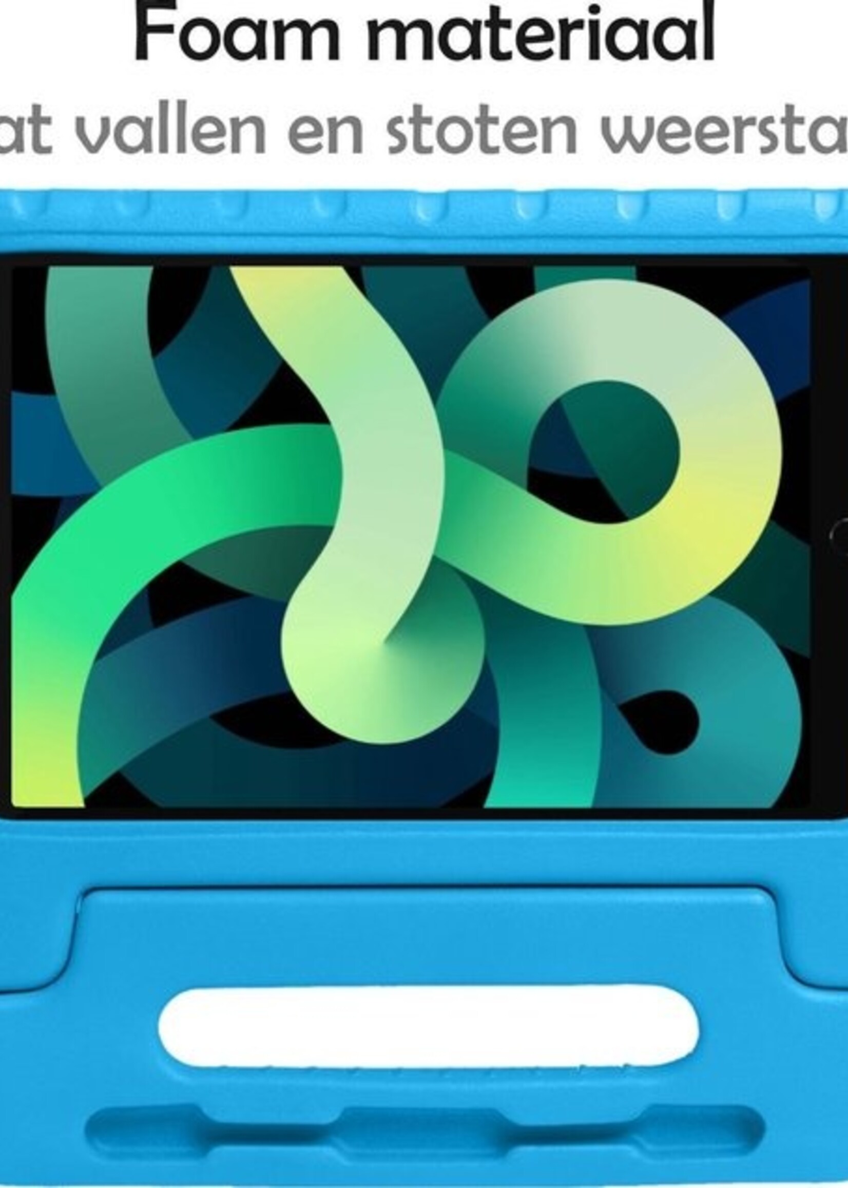 LUQ Hoes Geschikt voor iPad Air 2020 Hoes Kinder Hoesje Kids Case Kinderhoes Shockproof Met 2x Screenprotector - Hoesje Geschikt voor iPad Air 4 2020 Hoesje Kidscase - Blauw