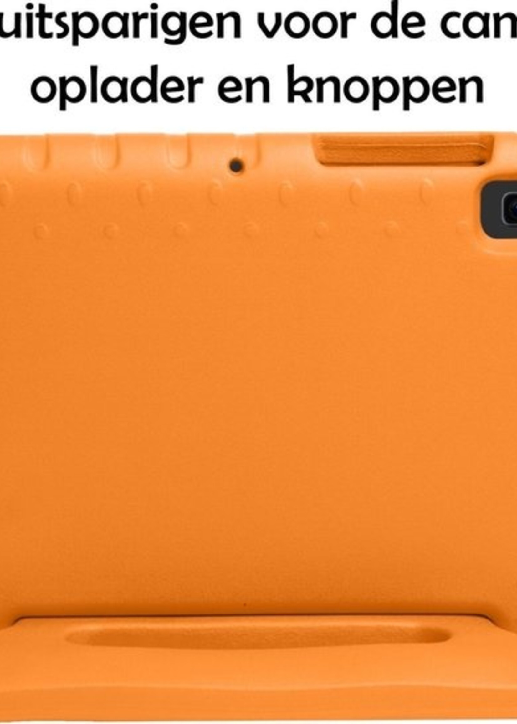 LUQ Hoes Geschikt voor Samsung Galaxy Tab A7 Hoes Kinder Hoesje Kids Case Kinderhoes Shockproof Met Screenprotector - Hoesje Geschikt voor Samsung Tab A7 Hoesje Kidscase - Oranje
