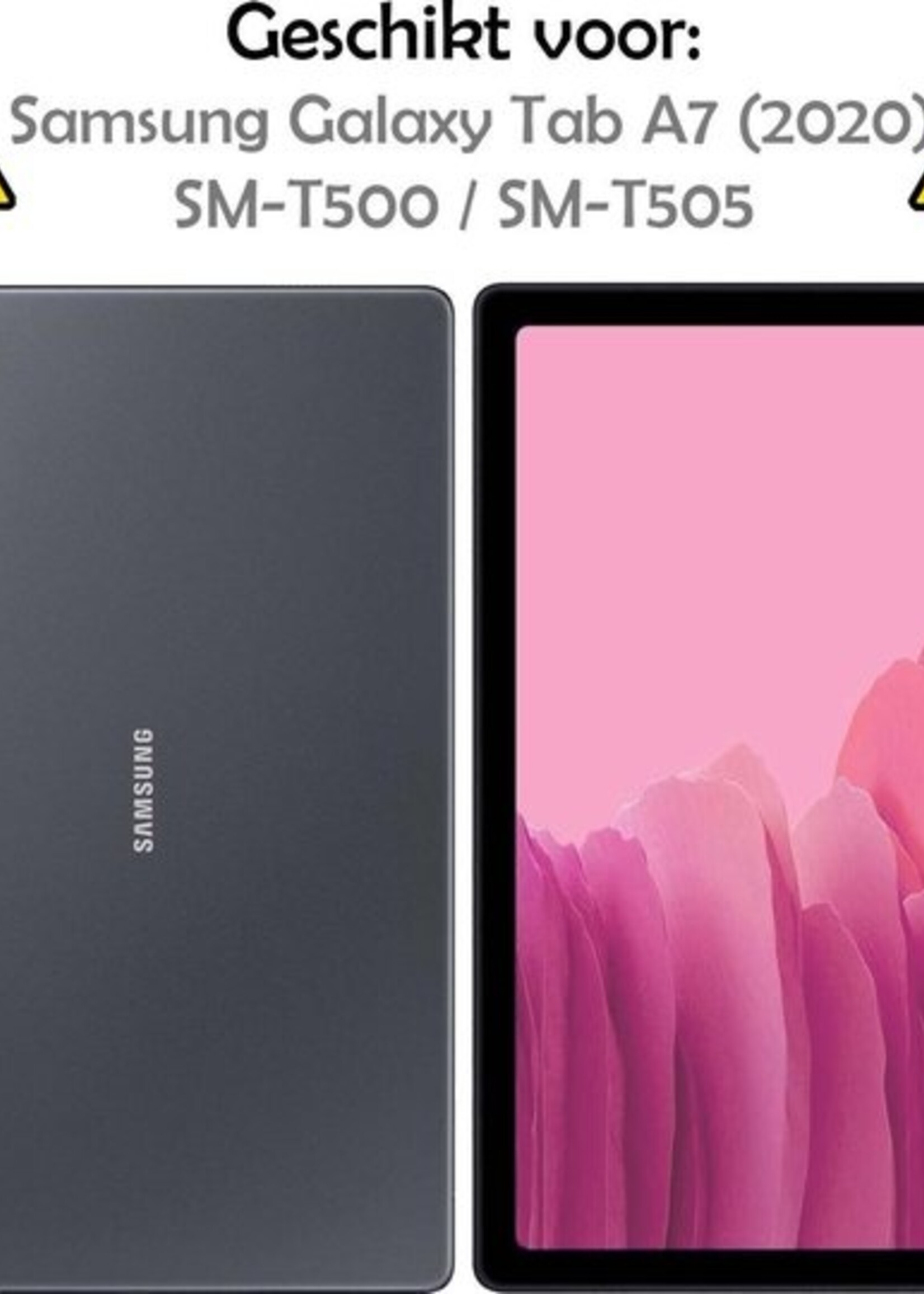 LUQ Hoes Geschikt voor Samsung Galaxy Tab A7 Hoes Kinder Hoesje Kids Case Kinderhoes Shockproof Met 2x Screenprotector - Hoesje Geschikt voor Samsung Tab A7 Hoesje Kidscase - Paars