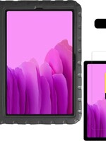 LUQ LUQ Samsung Galaxy Tab A7 (2020) Kinderhoes met 2x screenprotector - Zwart