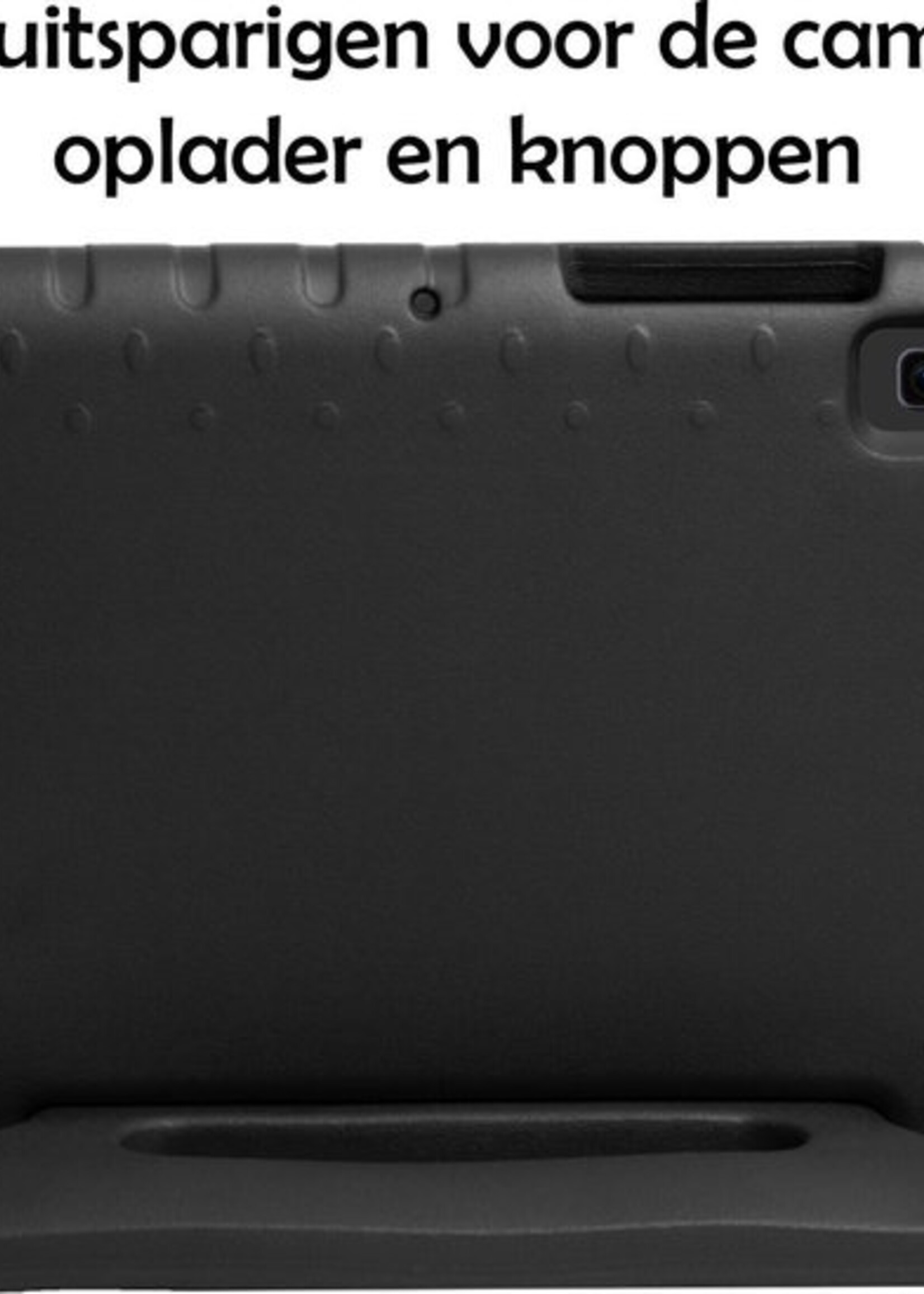 LUQ Hoes Geschikt voor Samsung Galaxy Tab A7 Hoes Kinder Hoesje Kids Case Kinderhoes Shockproof Met 2x Screenprotector - Hoesje Geschikt voor Samsung Tab A7 Hoesje Kidscase - Zwart