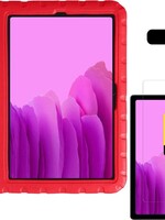 LUQ LUQ Samsung Galaxy Tab A7 (2020) Kinderhoes met 2x screenprotector - Rood
