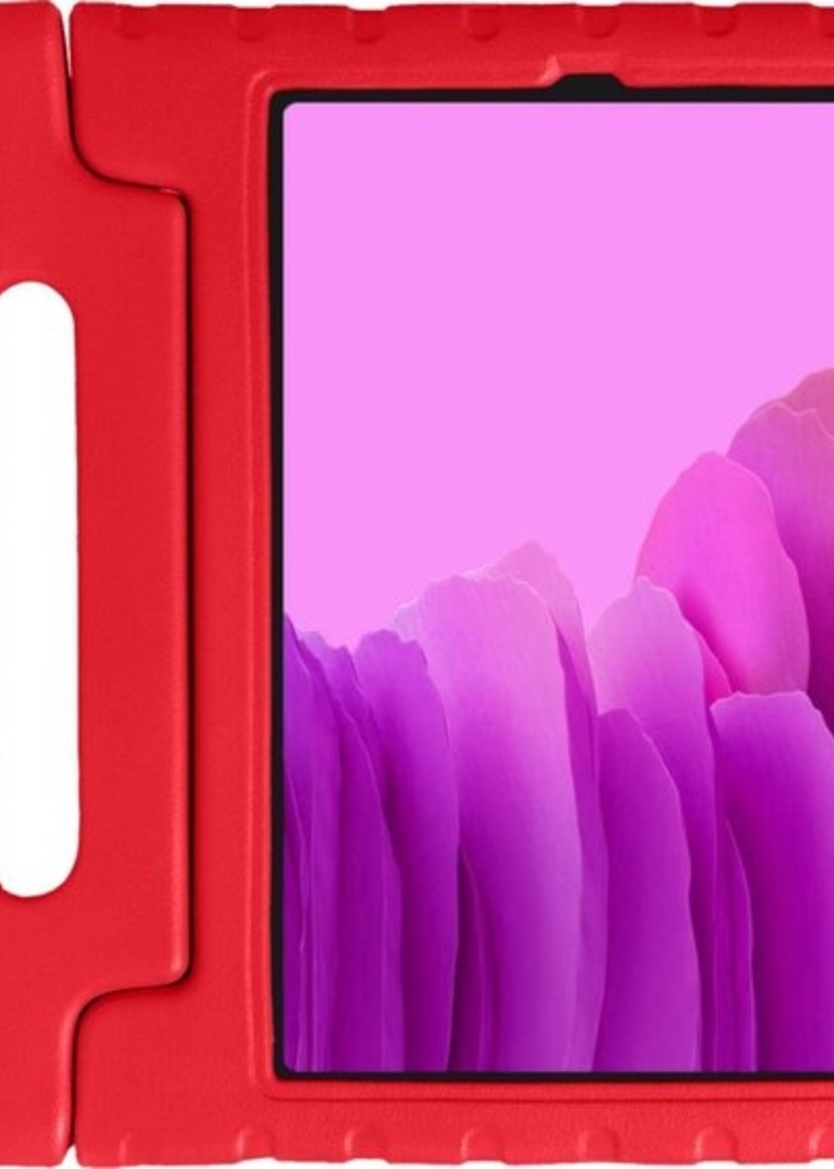 LUQ Hoes Geschikt voor Samsung Galaxy Tab A7 Hoes Kinder Hoesje Kids Case Kinderhoes Shockproof Met 2x Screenprotector - Hoesje Geschikt voor Samsung Tab A7 Hoesje Kidscase - Rood
