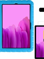 LUQ LUQ Samsung Galaxy Tab A7 (2020) Kinderhoes met 2x screenprotector - Blauw