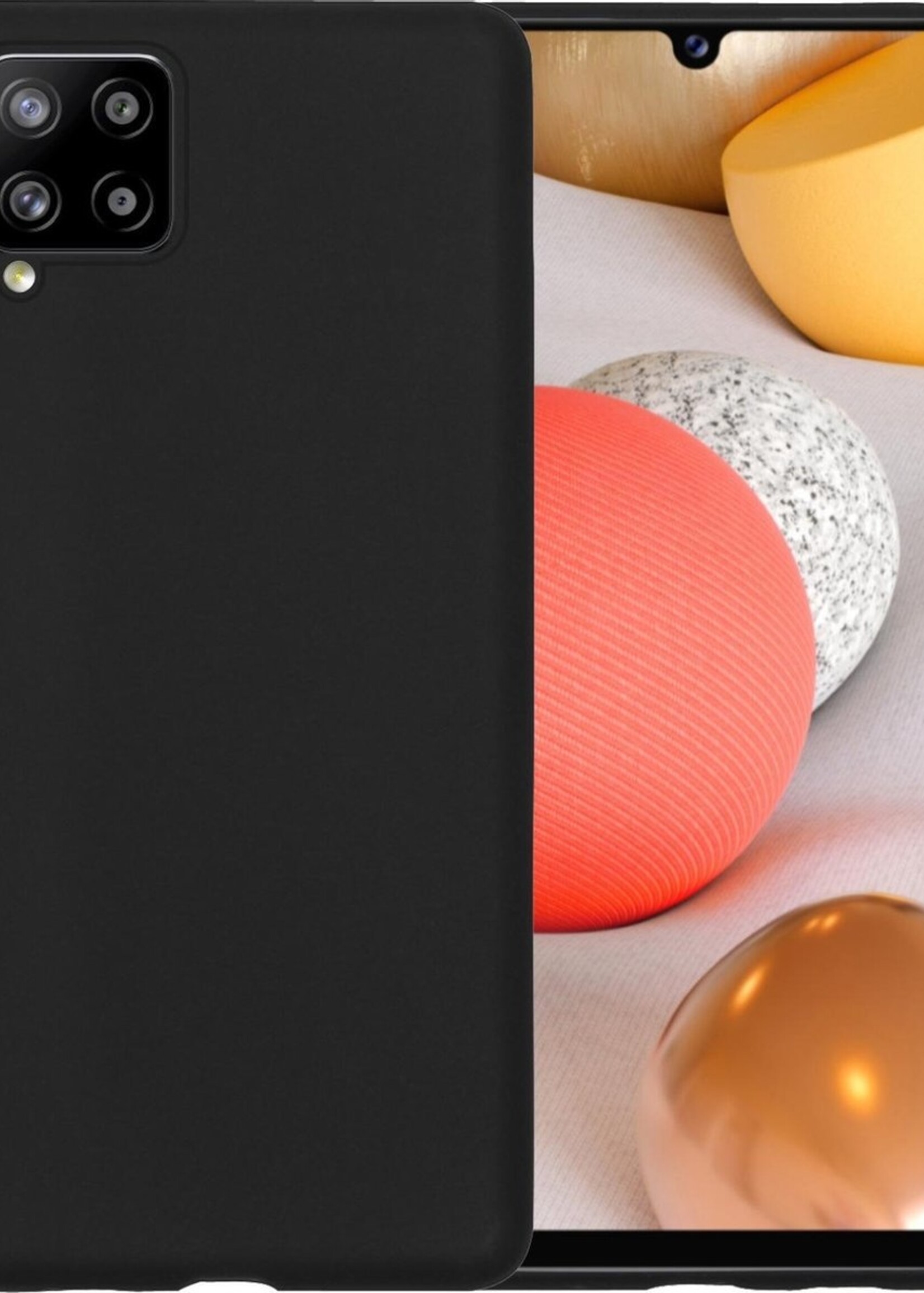 LUQ Hoesje Geschikt voor Samsung A42 Hoesje Siliconen Case - Hoes Geschikt voor Samsung Galaxy A42 Hoes Siliconen - Zwart