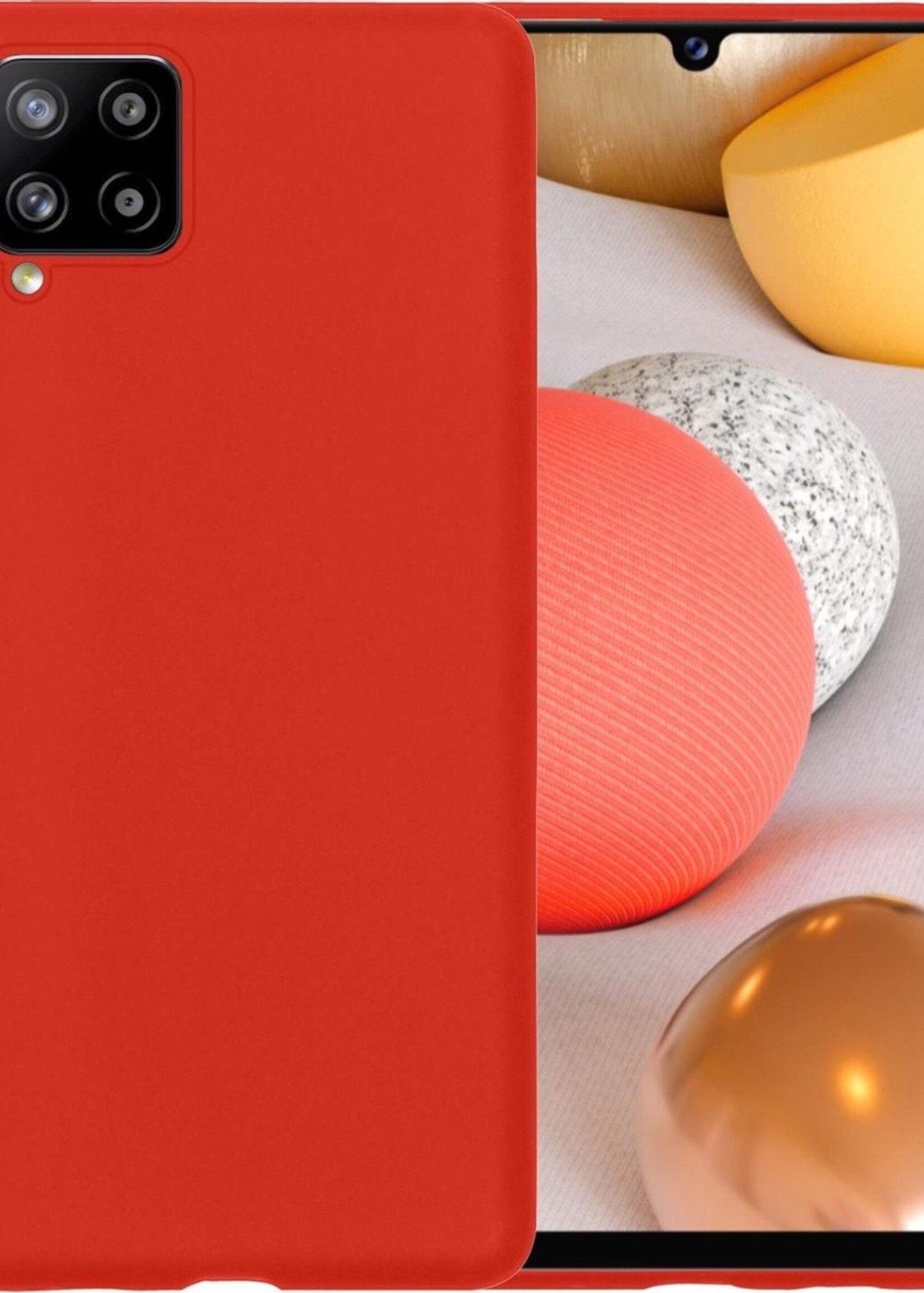 LUQ Hoesje Geschikt voor Samsung A42 Hoesje Siliconen Case - Hoes Geschikt voor Samsung Galaxy A42 Hoes Siliconen - Rood