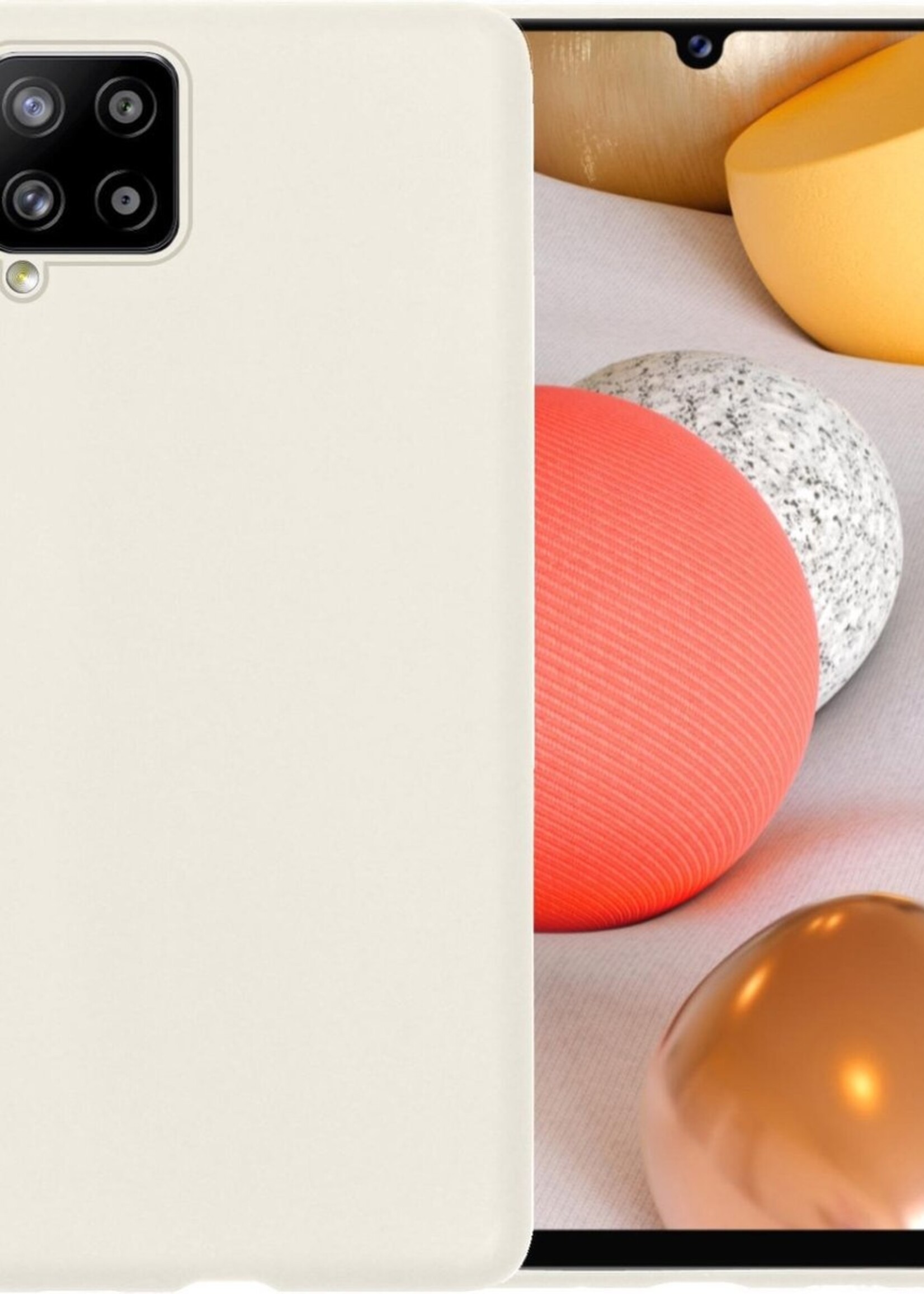 LUQ Hoesje Geschikt voor Samsung A42 Hoesje Siliconen Case - Hoes Geschikt voor Samsung Galaxy A42 Hoes Siliconen - Wit