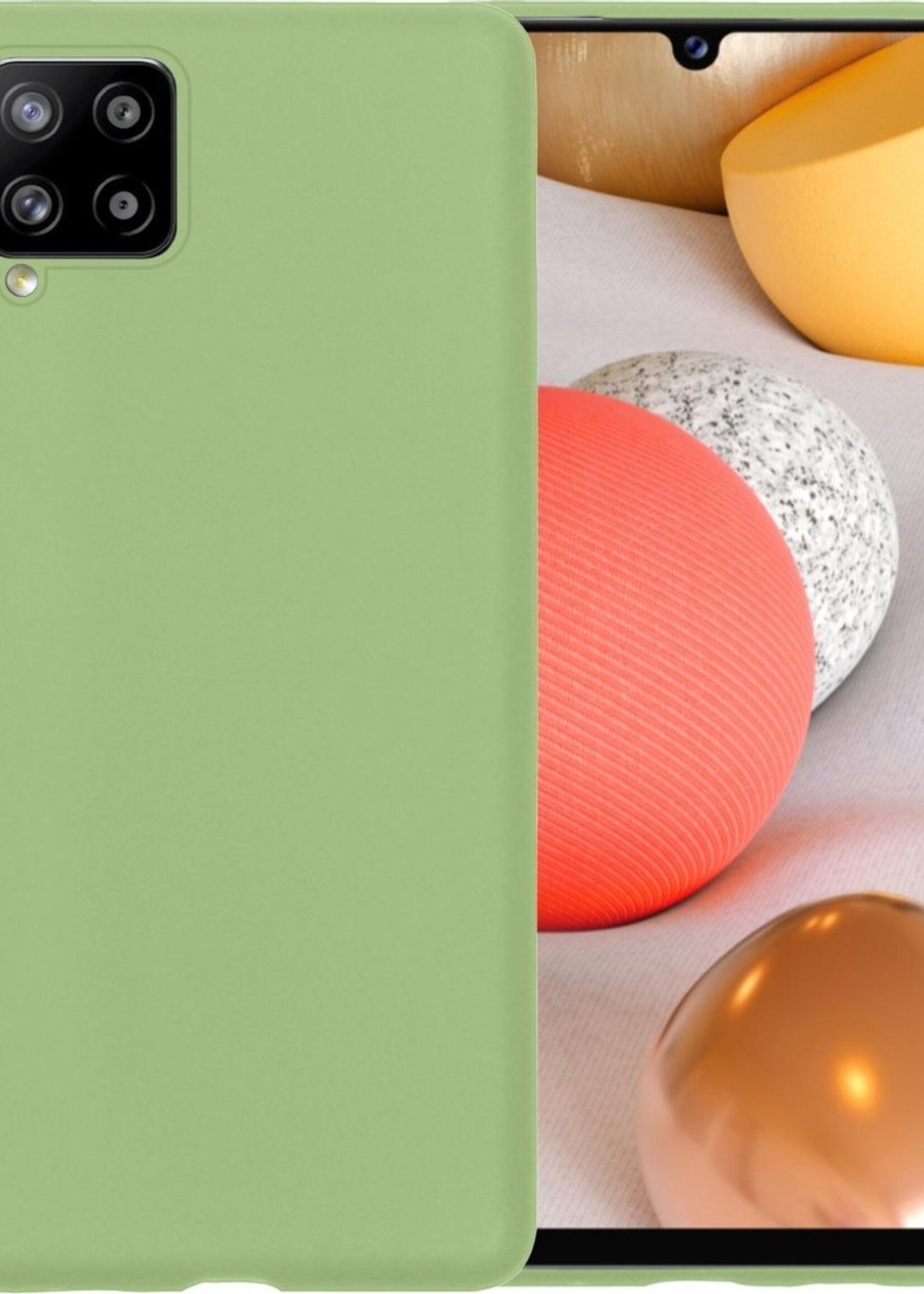 LUQ Hoesje Geschikt voor Samsung A42 Hoesje Siliconen Case - Hoes Geschikt voor Samsung Galaxy A42 Hoes Siliconen - Groen