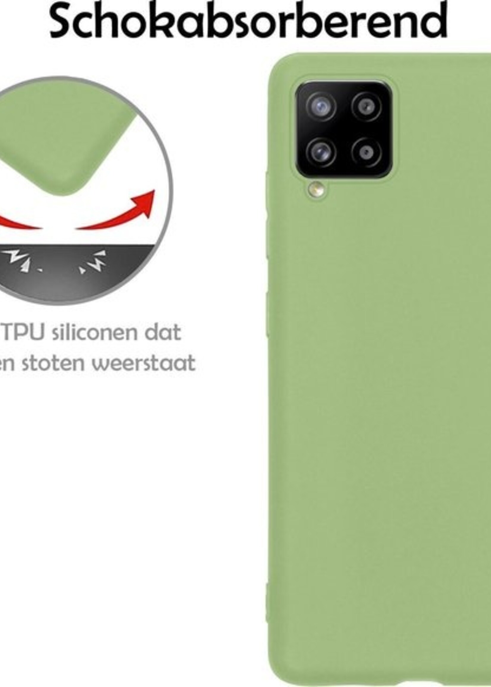 LUQ Hoesje Geschikt voor Samsung A42 Hoesje Siliconen Case - Hoes Geschikt voor Samsung Galaxy A42 Hoes Siliconen - Groen