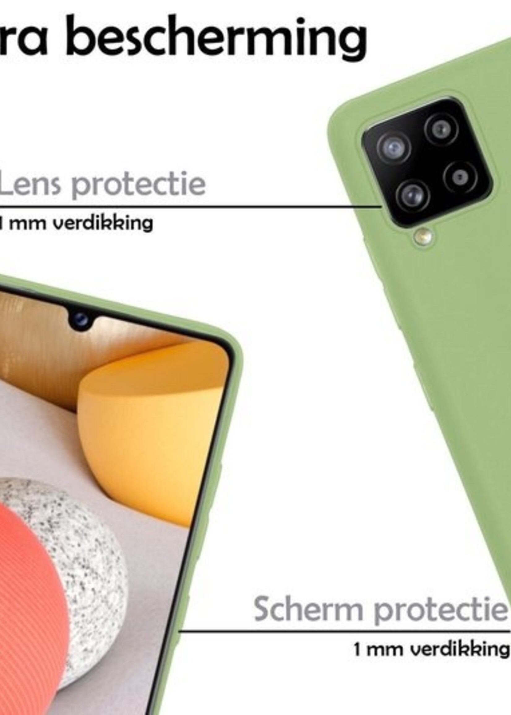 LUQ Hoesje Geschikt voor Samsung A42 Hoesje Siliconen Case - Hoes Geschikt voor Samsung Galaxy A42 Hoes Siliconen - Groen