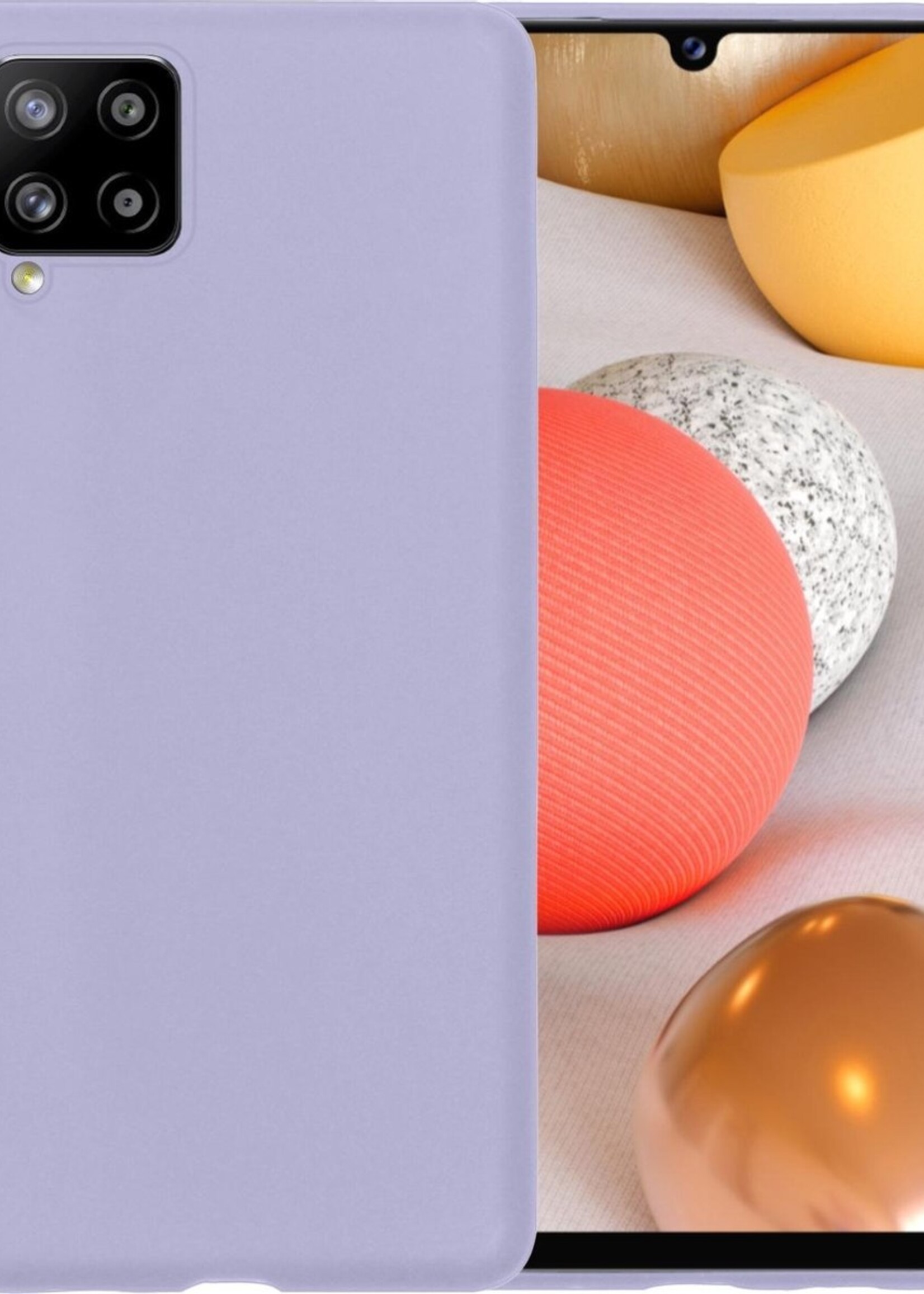 LUQ Hoesje Geschikt voor Samsung A42 Hoesje Siliconen Case - Hoes Geschikt voor Samsung Galaxy A42 Hoes Siliconen - Lila