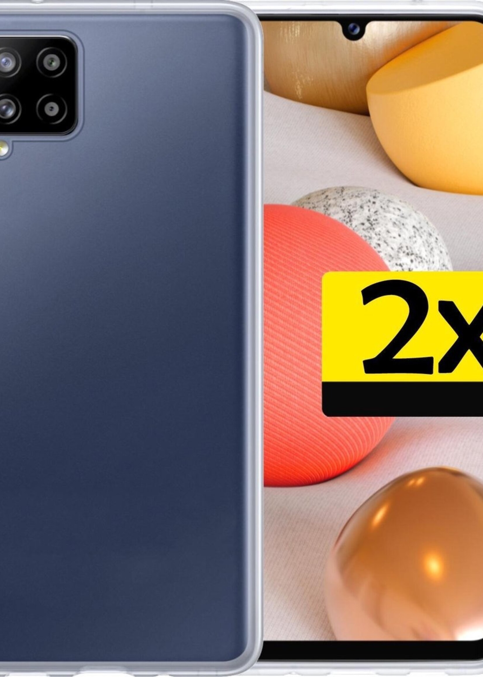 LUQ Hoesje Geschikt voor Samsung A42 Hoesje Siliconen Case - Hoes Geschikt voor Samsung Galaxy A42 Hoes Siliconen - Transparant - 2 Stuks