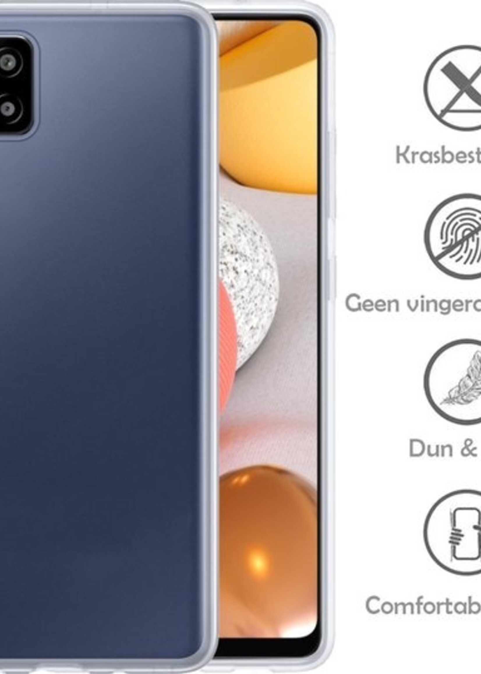LUQ Hoesje Geschikt voor Samsung A42 Hoesje Siliconen Case - Hoes Geschikt voor Samsung Galaxy A42 Hoes Siliconen - Transparant - 2 Stuks