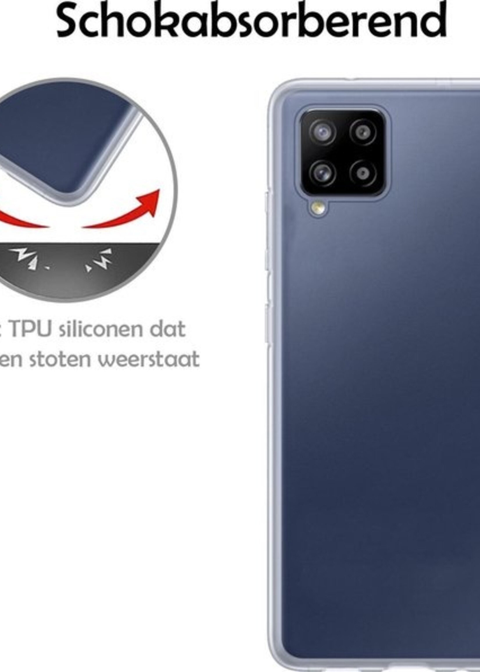 LUQ Hoesje Geschikt voor Samsung A42 Hoesje Siliconen Case - Hoes Geschikt voor Samsung Galaxy A42 Hoes Siliconen - Transparant - 2 Stuks