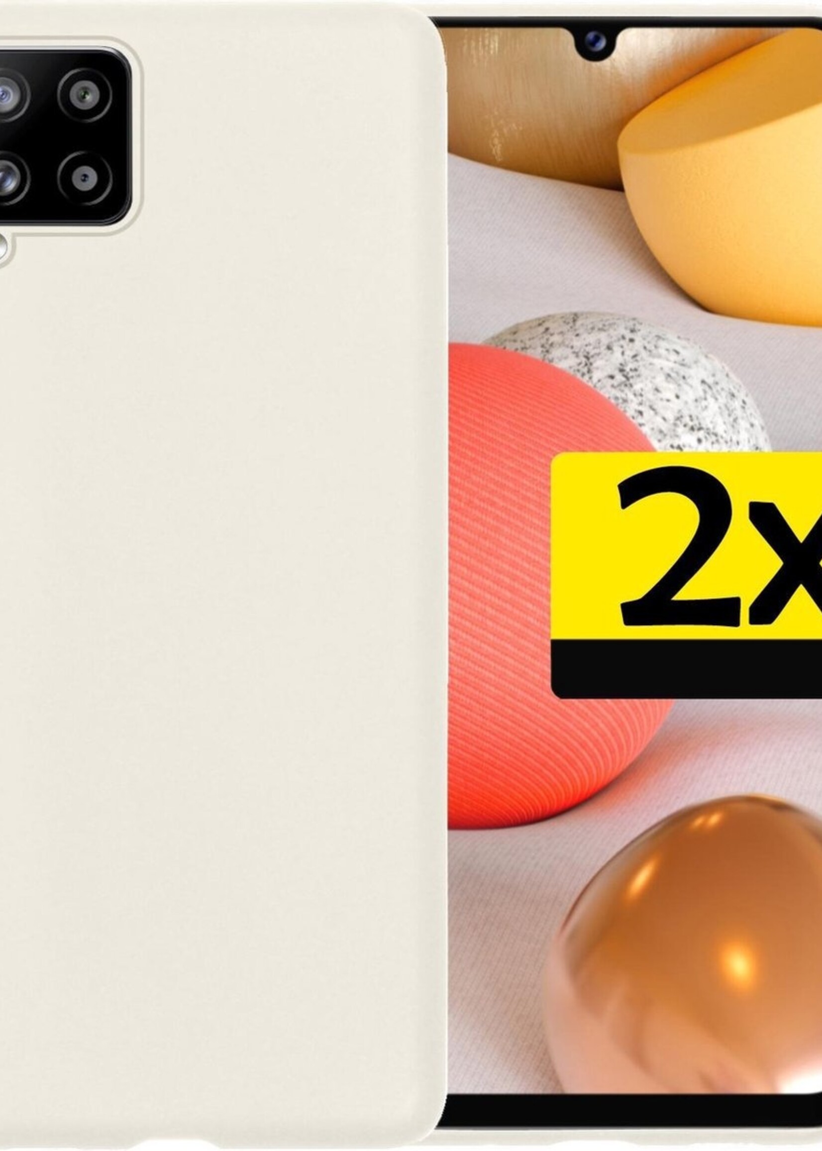 LUQ Hoesje Geschikt voor Samsung A42 Hoesje Siliconen Case - Hoes Geschikt voor Samsung Galaxy A42 Hoes Siliconen - Wit - 2 Stuks