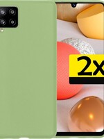 LUQ 2 PACK - LUQ Samsung Galaxy A42 hoesje siliconen - Groen