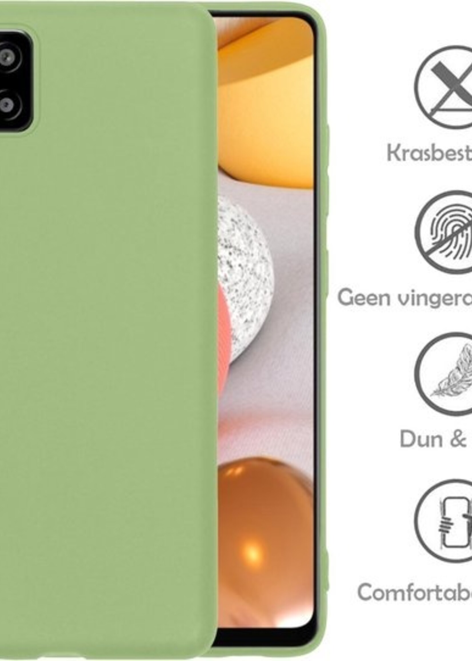 LUQ Hoesje Geschikt voor Samsung A42 Hoesje Siliconen Case - Hoes Geschikt voor Samsung Galaxy A42 Hoes Siliconen - Groen - 2 Stuks