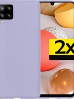 LUQ 2 PACK - LUQ Samsung Galaxy A42 hoesje siliconen - Lila