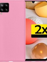 LUQ 2 PACK - LUQ Samsung Galaxy A42 hoesje siliconen - Roze