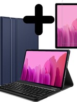 LUQ LUQ Samsung Galaxy Tab A7 2020 Toetsenbord Hoes Keyboard cover met screenprotector - Donkerblauw