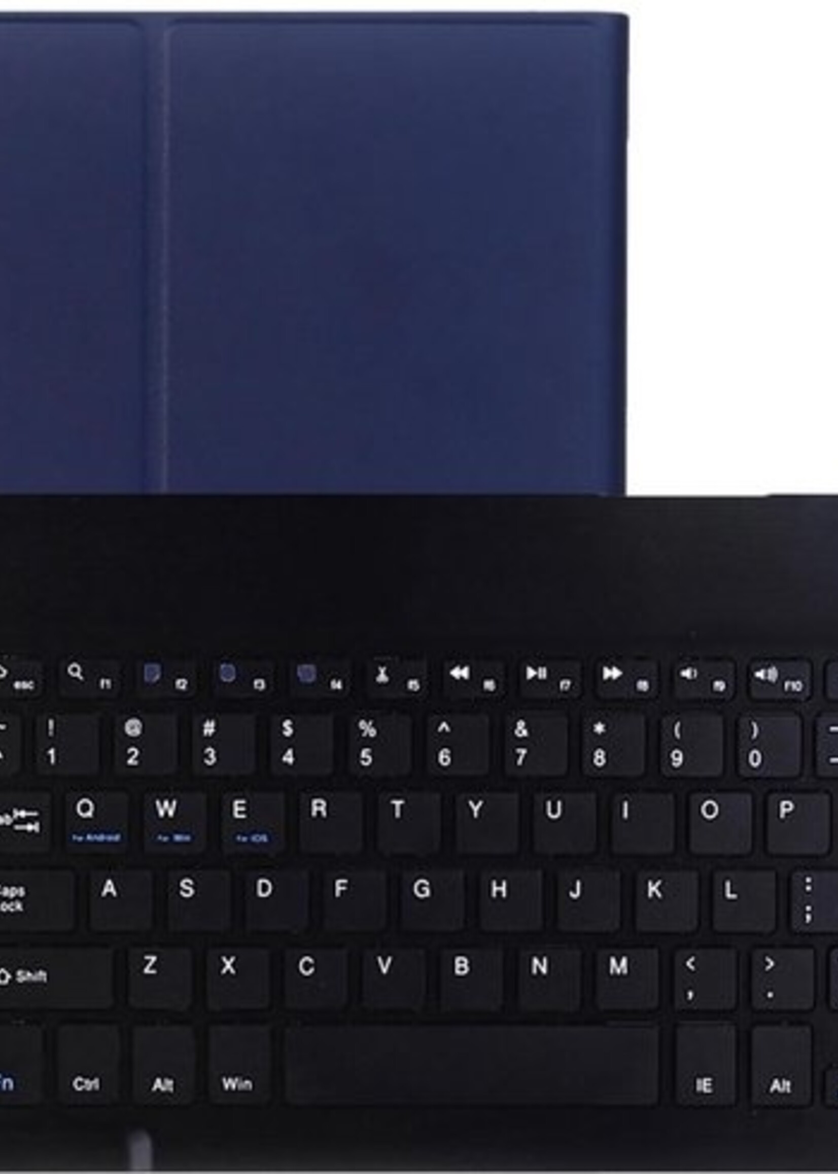 LUQ Hoes Geschikt voor Samsung Galaxy Tab A7 Hoes Keyboard Cover Toetsenbord Hoesje Met Screenprotector - Hoesje Geschikt voor Samsung Tab A7 Toetsenbord Hoes - Donkerblauw
