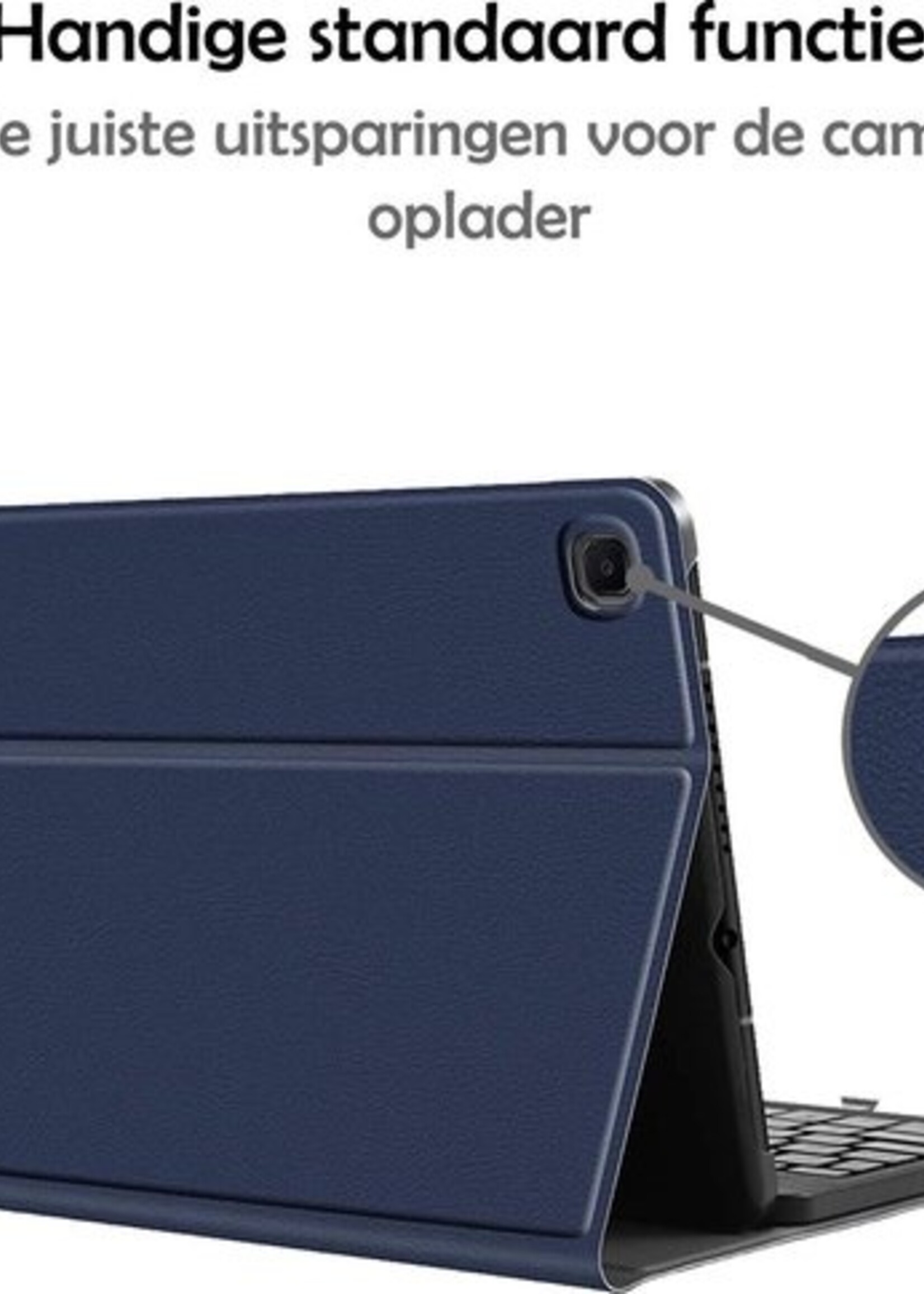 LUQ Hoes Geschikt voor Samsung Galaxy Tab A7 Hoes Keyboard Cover Toetsenbord Hoesje - Hoesje Geschikt voor Samsung Tab A7 Toetsenbord Hoes - Donkerblauw